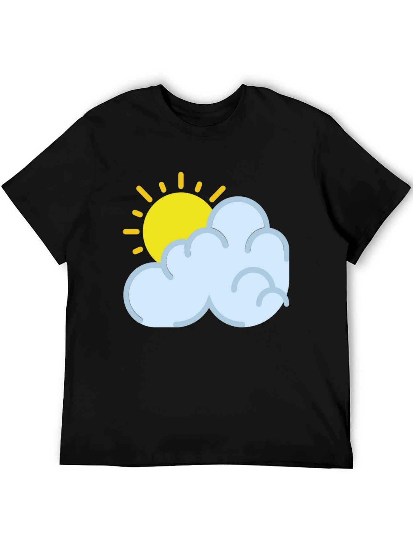 Sunny Day Graphic Tee - Soft Black Cotton T-Shirt