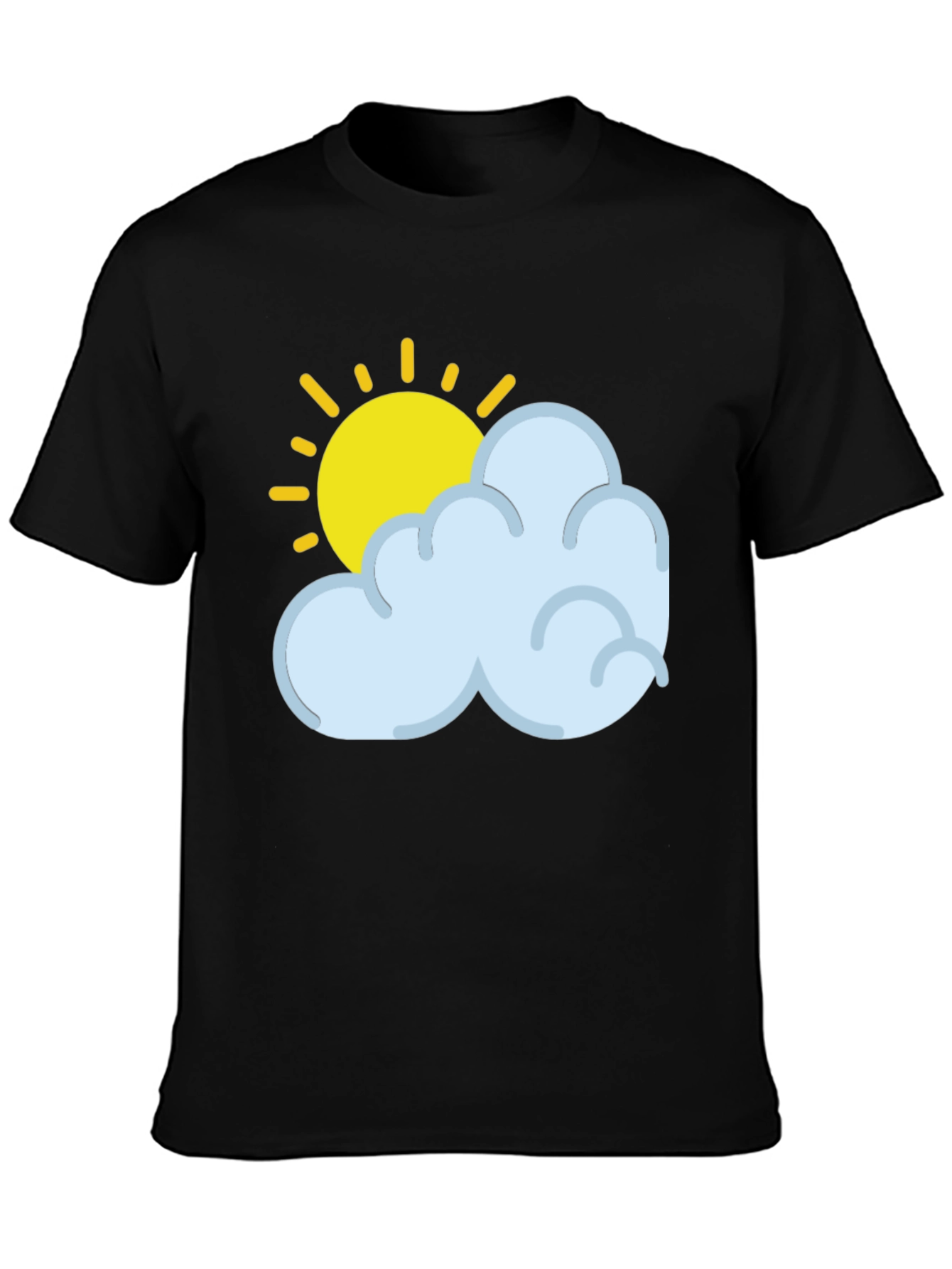Sunny Day Graphic Tee - Soft Black Cotton T-Shirt