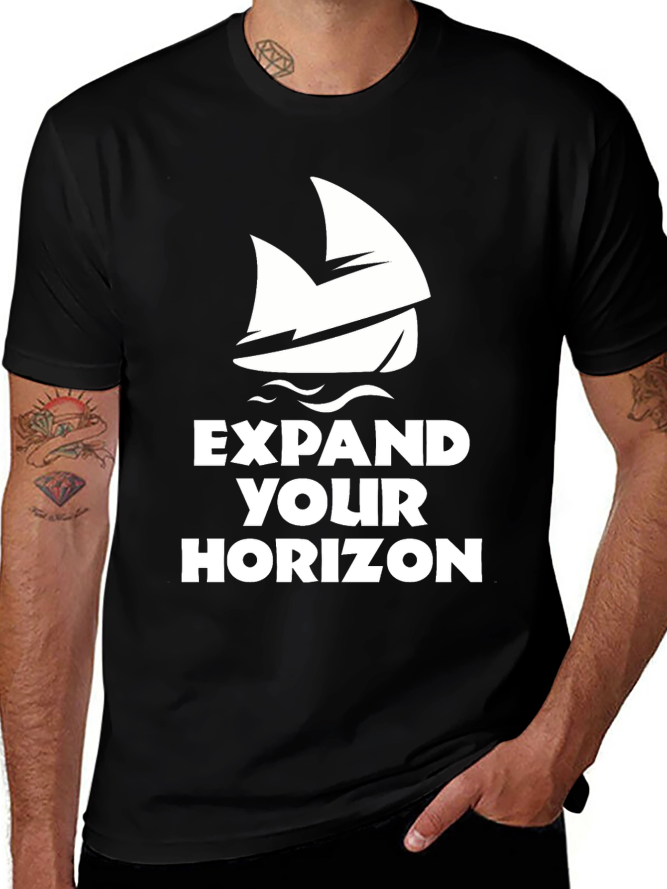 Expand Your Horizon Black Graphic Tee