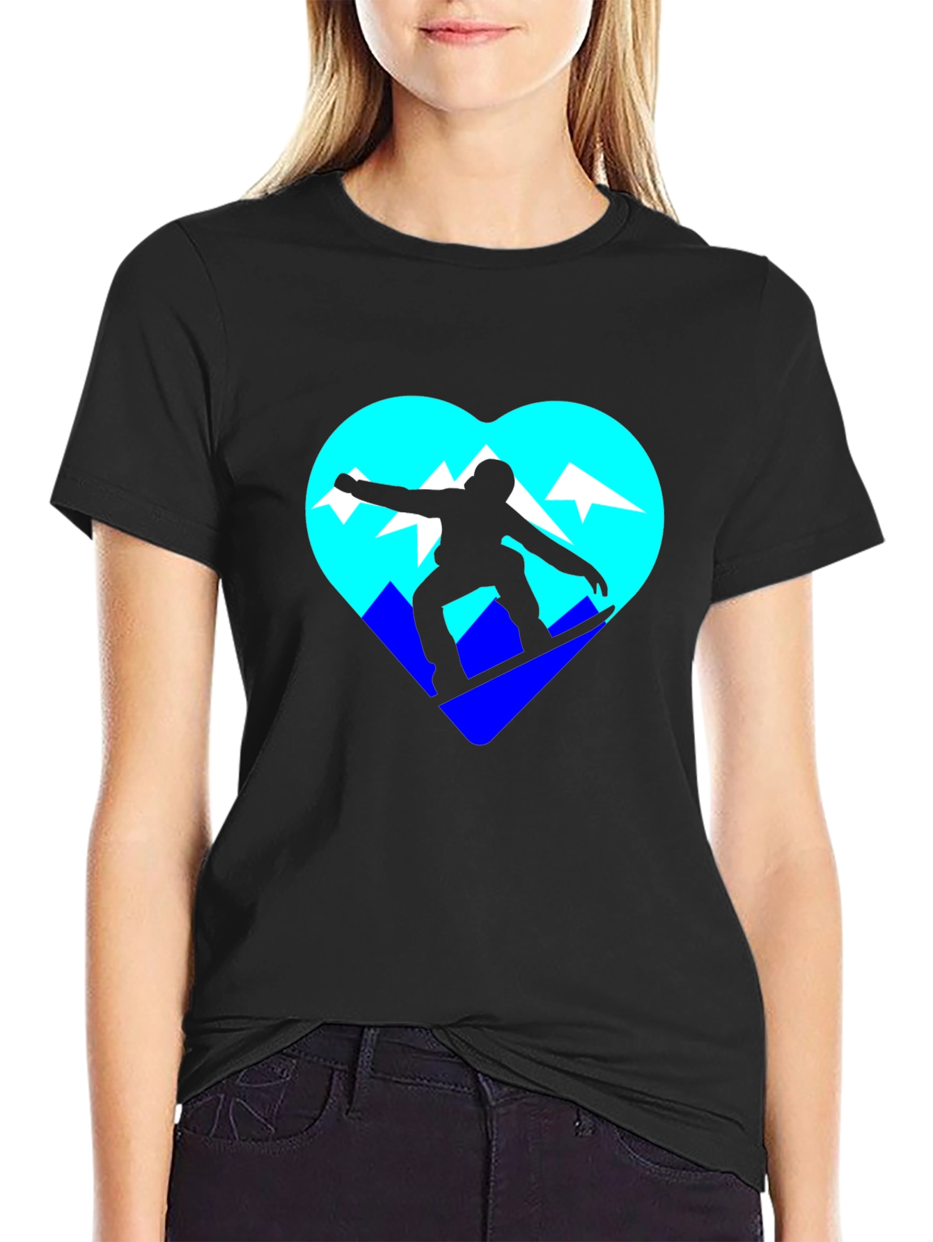 Snowboarder Heart Graphic Tee