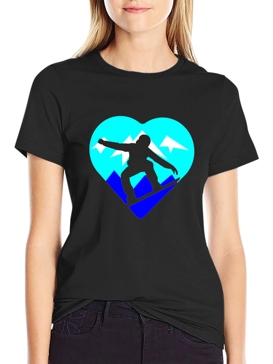 Snowboarder Heart Graphic Tee