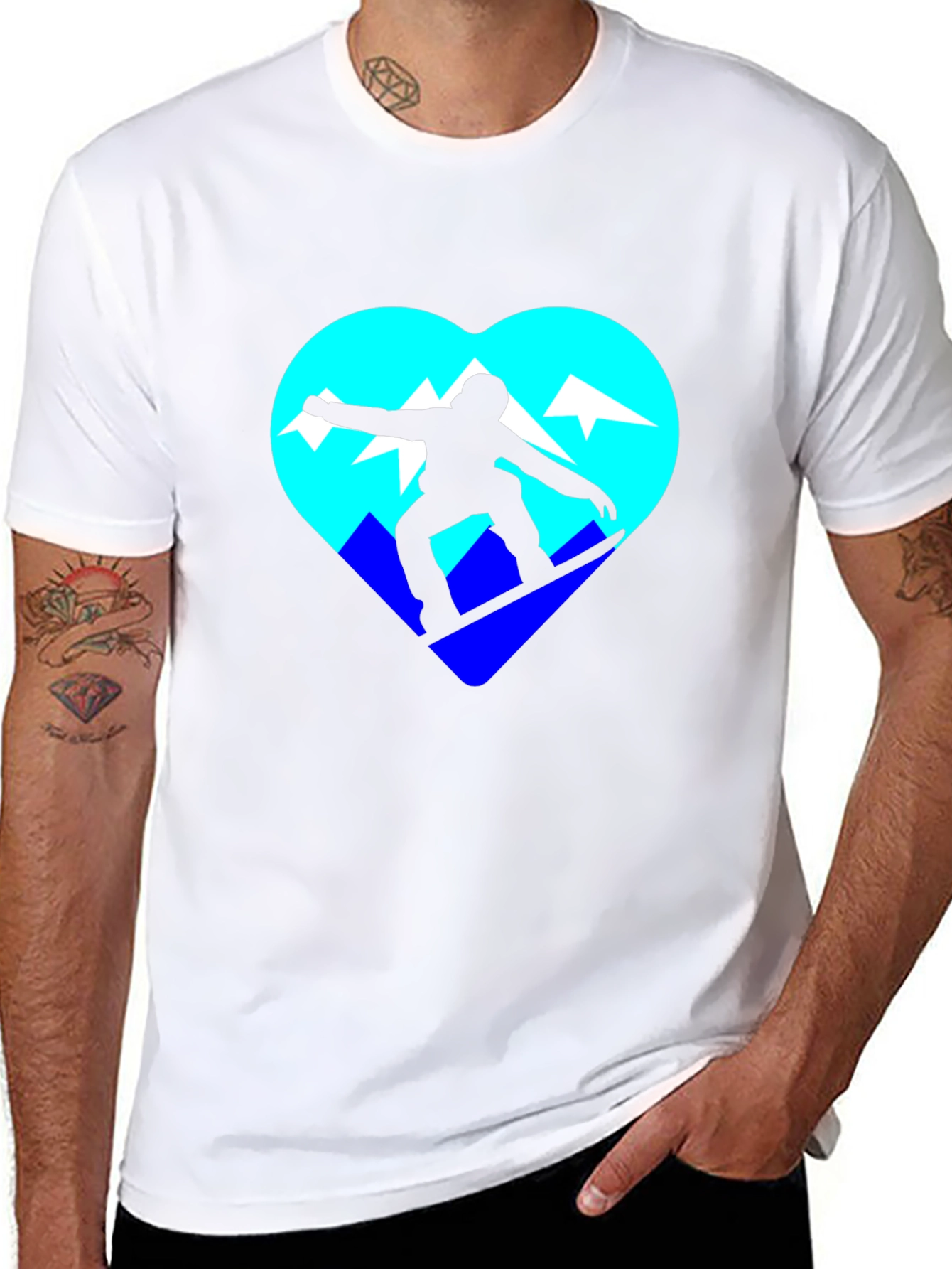 Snowboarder Heart Graphic Tee