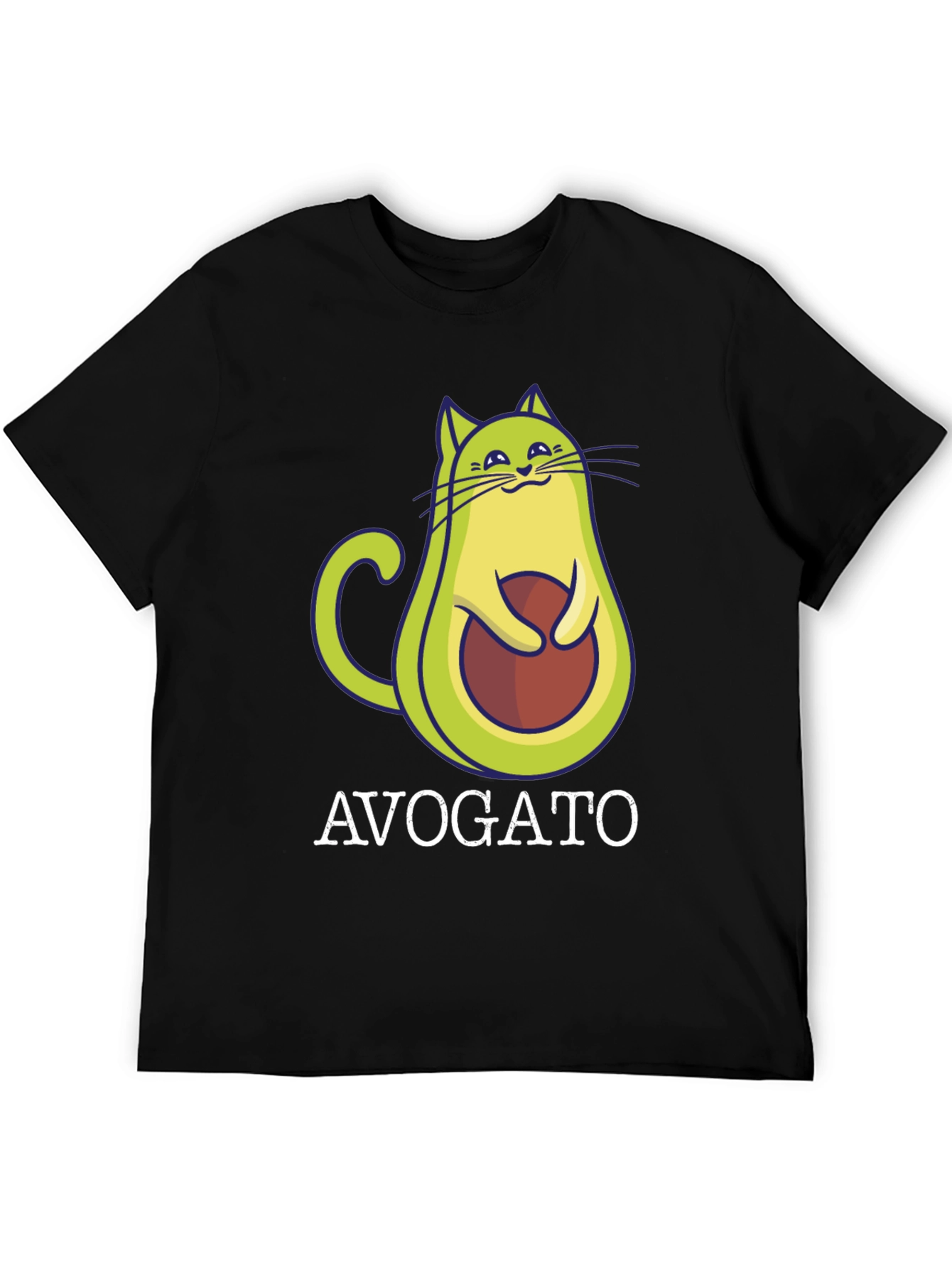 Avogato T-Shirt: Avocado Cat Graphic Tee