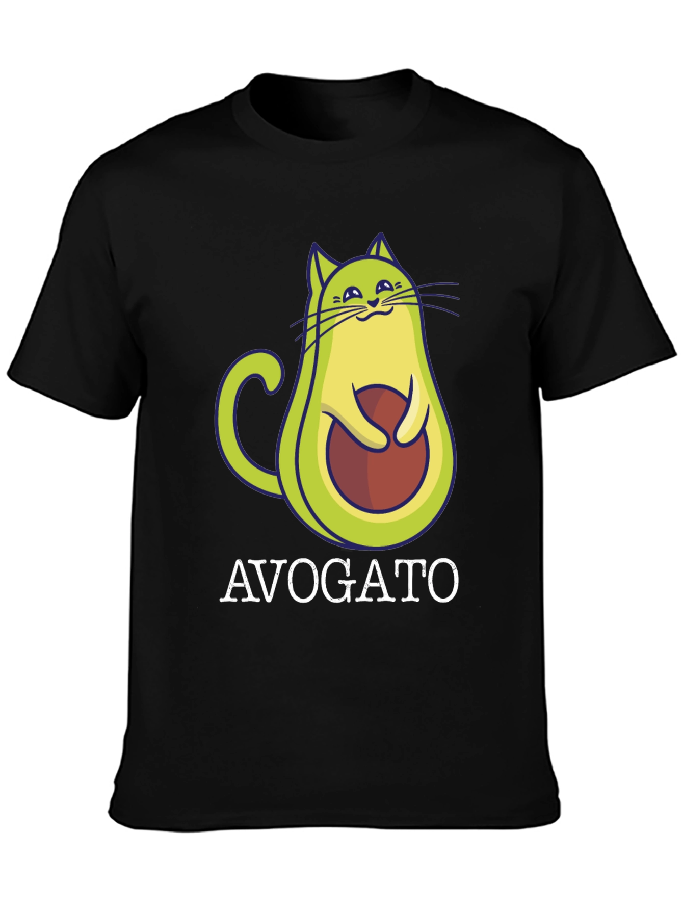 Avogato T-Shirt: Avocado Cat Graphic Tee