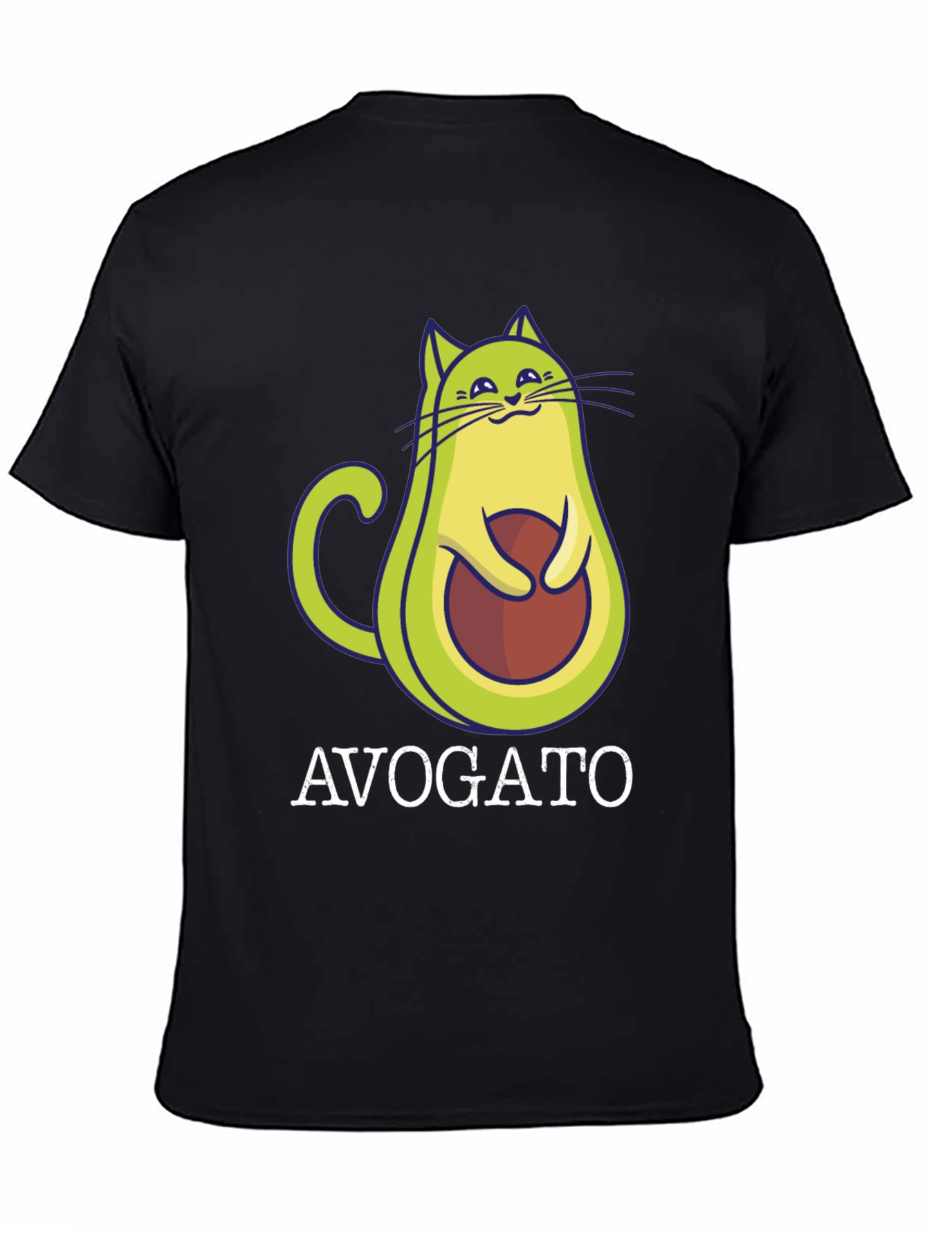 Avogato T-Shirt: Avocado Cat Graphic Tee