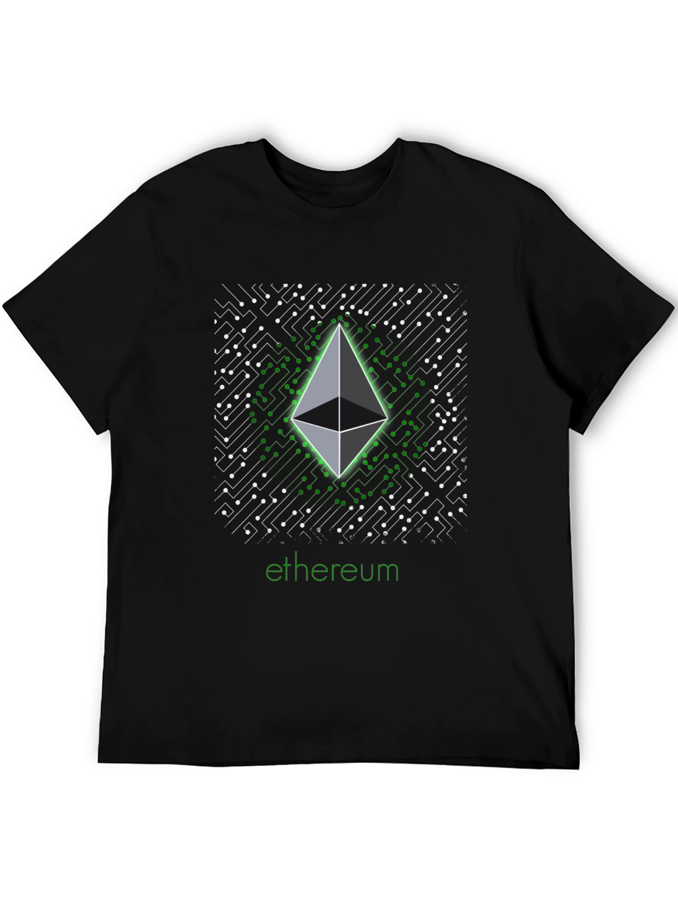 Ethereum Crypto T-Shirt - Black Digital Design