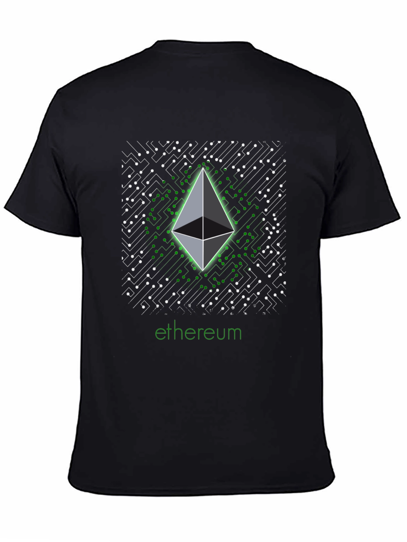 Ethereum Crypto T-Shirt - Black Digital Design