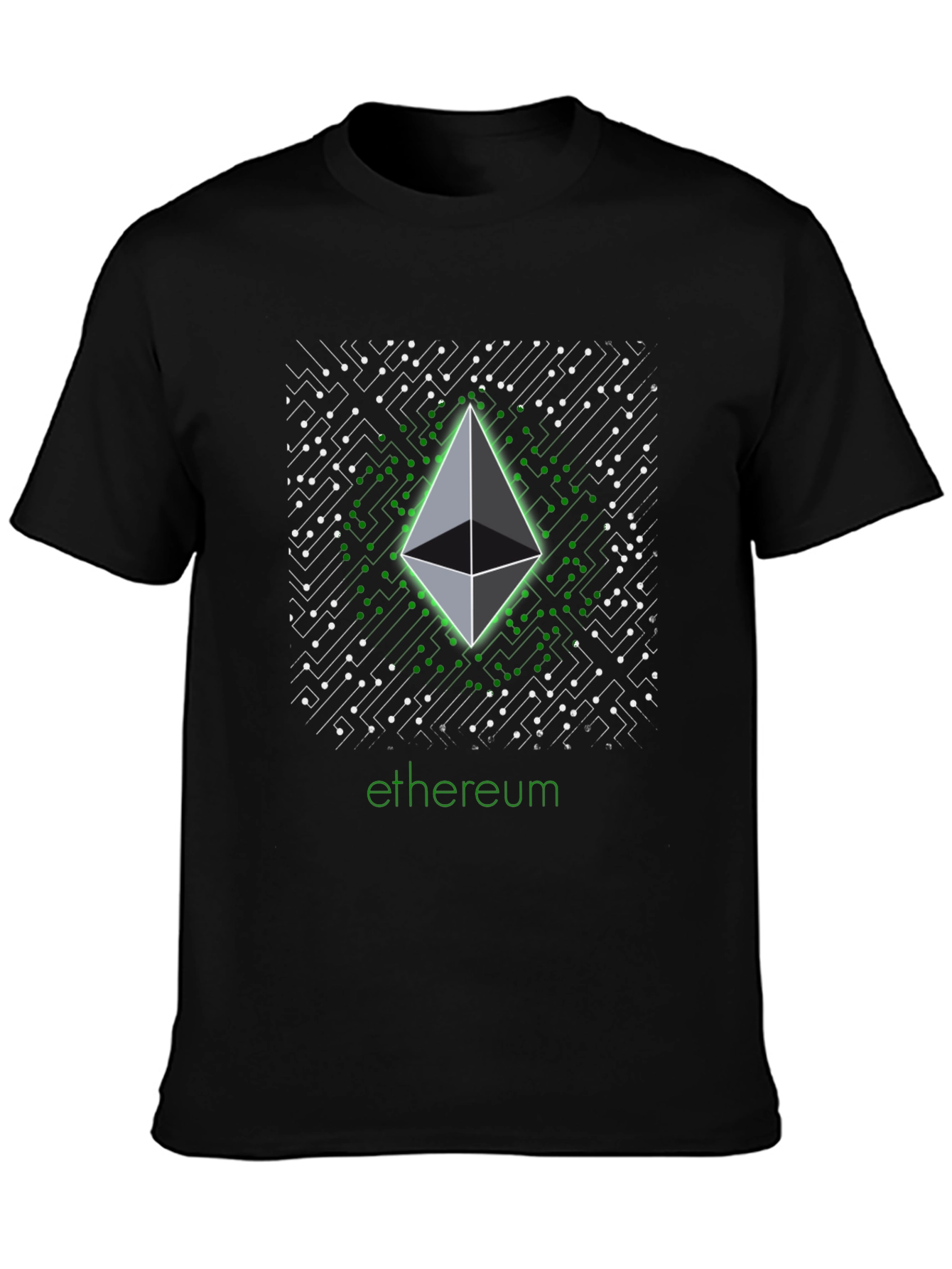 Ethereum Crypto T-Shirt - Black Digital Design