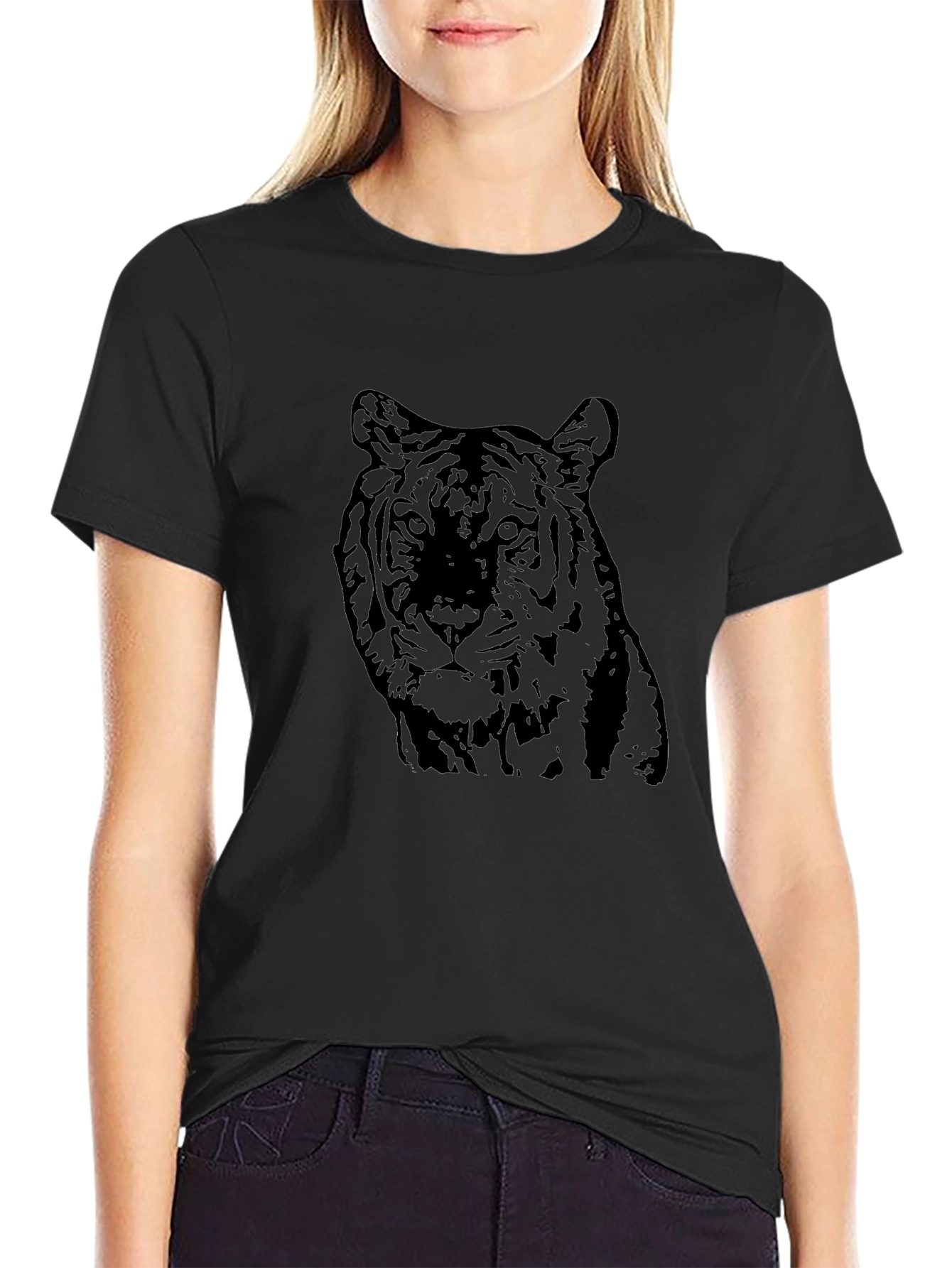 Black Tiger Graphic Tee - Cool Animal Design