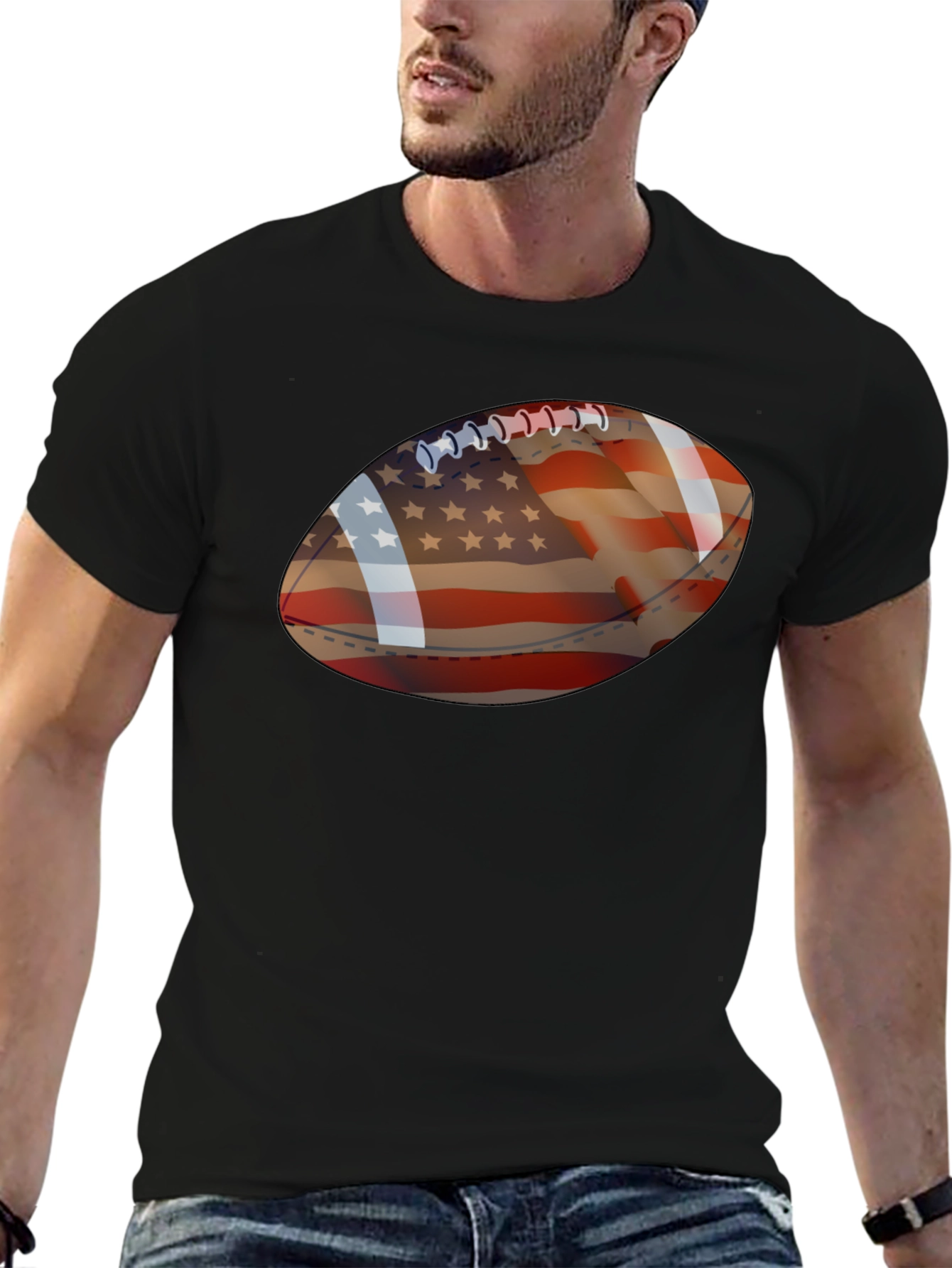 American Football Flag Graphic Tee