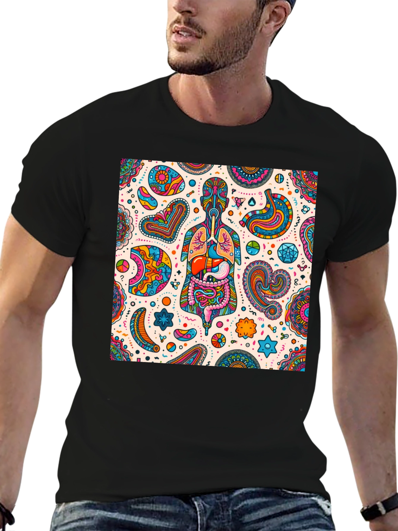 Psychedelic Anatomy T-Shirt - Unique Organs Design