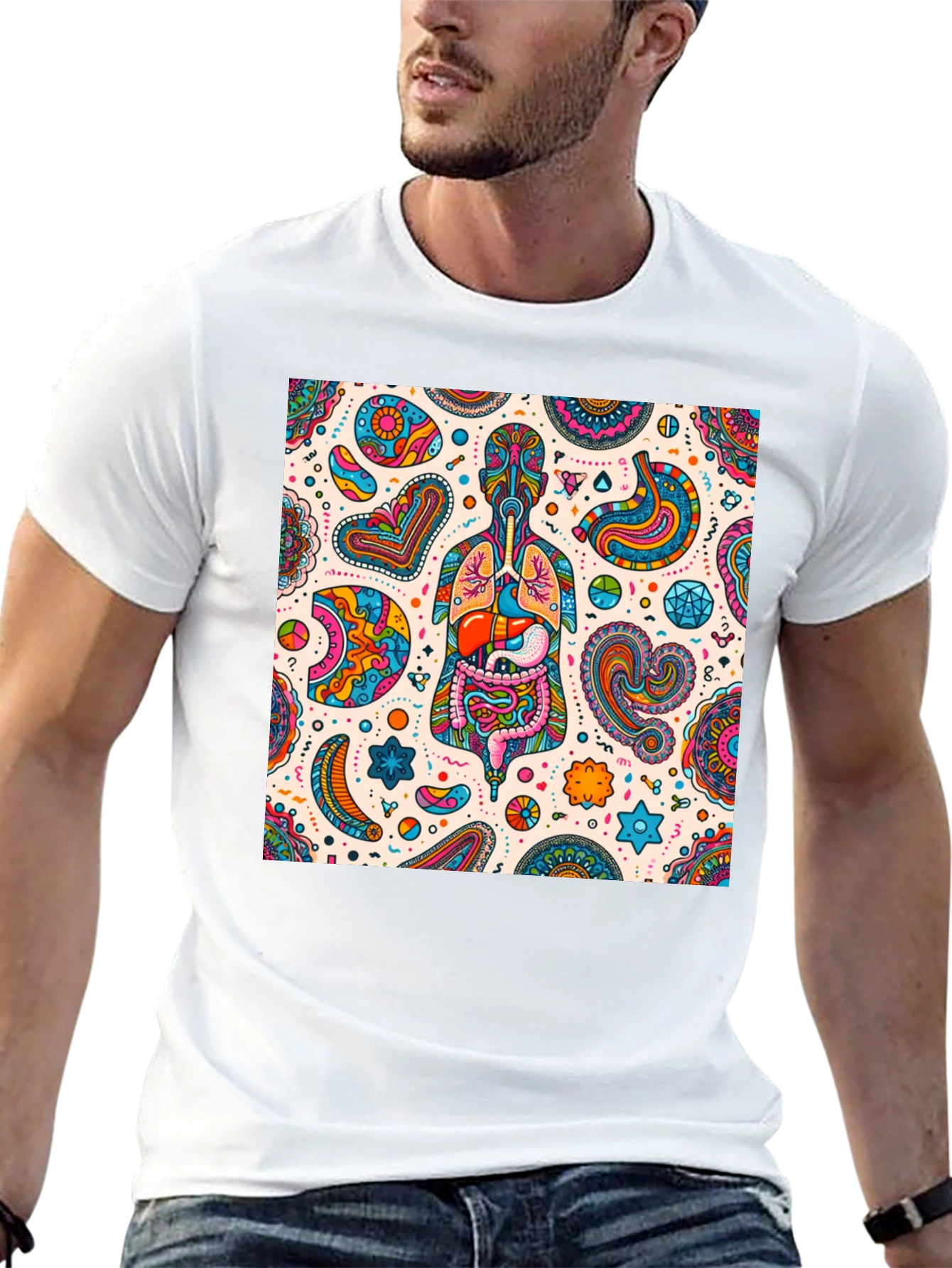 Psychedelic Anatomy T-Shirt - Unique Organs Design