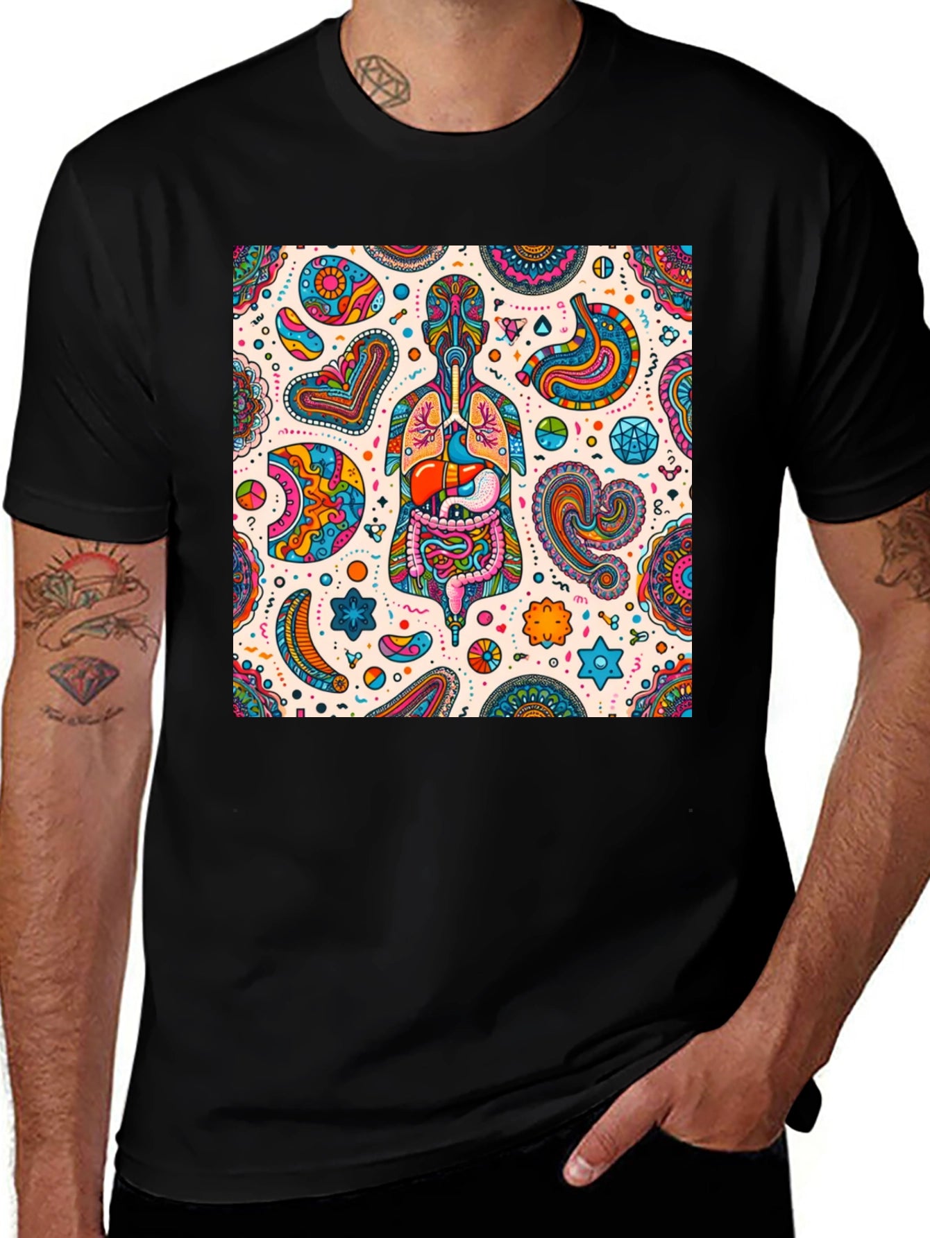Psychedelic Anatomy T-Shirt - Unique Organs Design