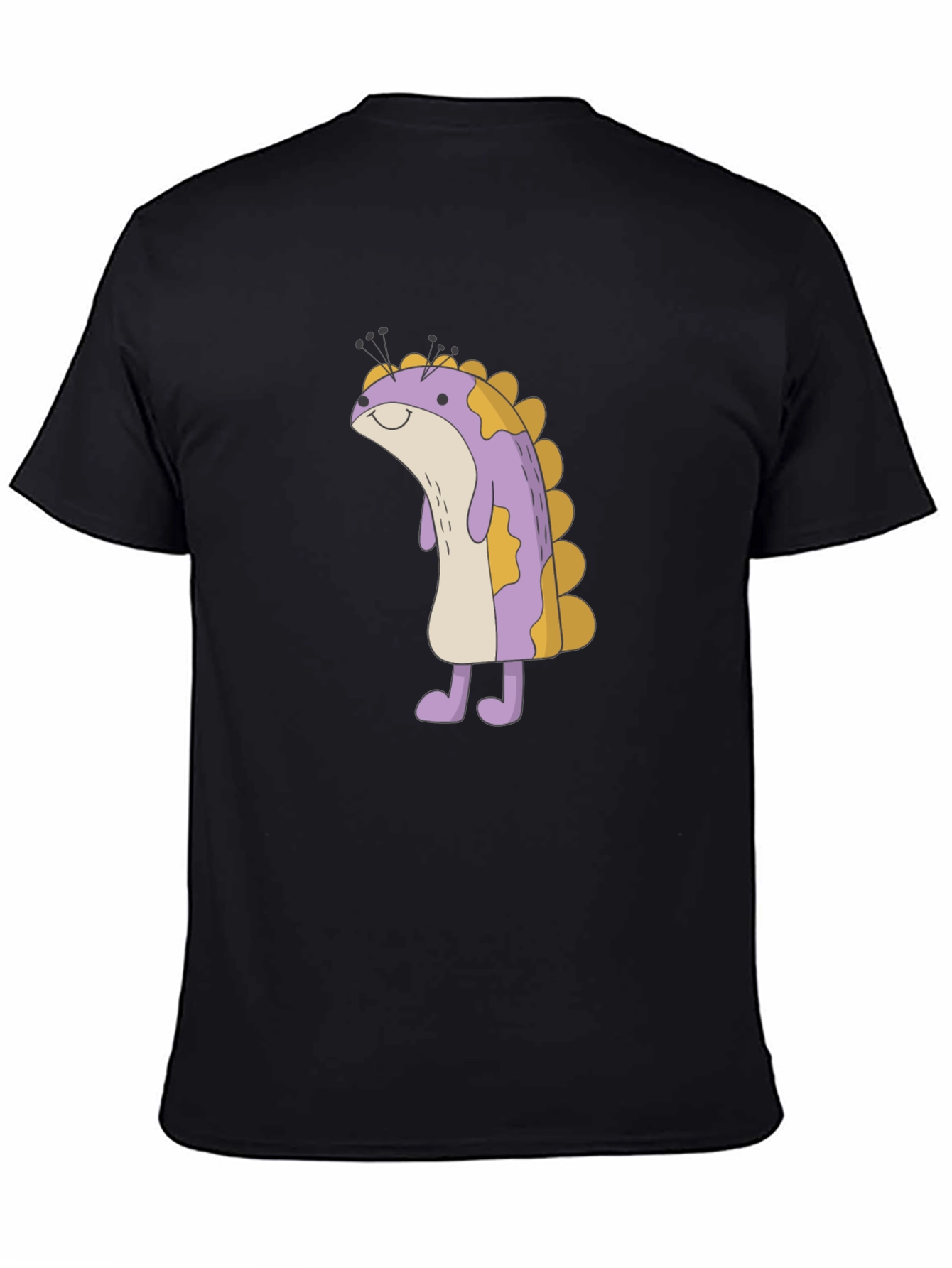 Cute Monster Cartoon Graphic Black T-Shirt