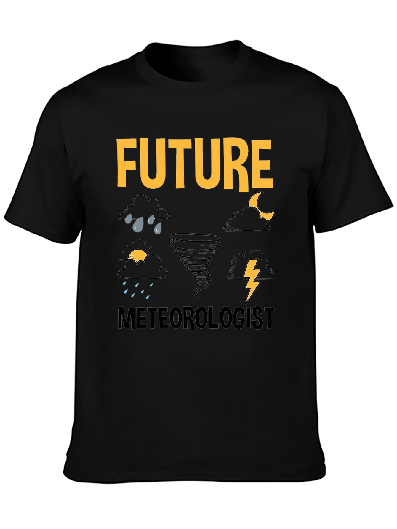 Future Meteorologist Black T-Shirt Weather Lover Tee