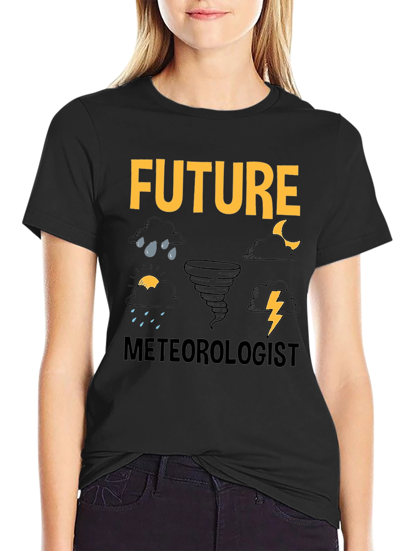 Future Meteorologist Black T-Shirt Weather Lover Tee
