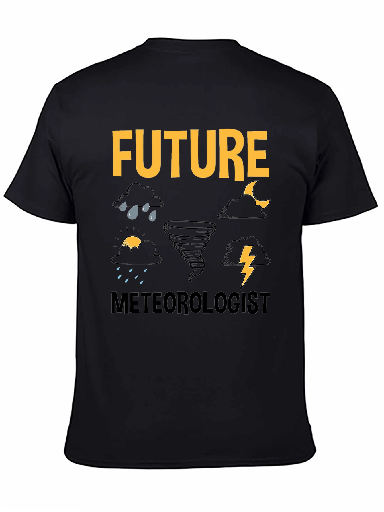 Future Meteorologist Black T-Shirt Weather Lover Tee