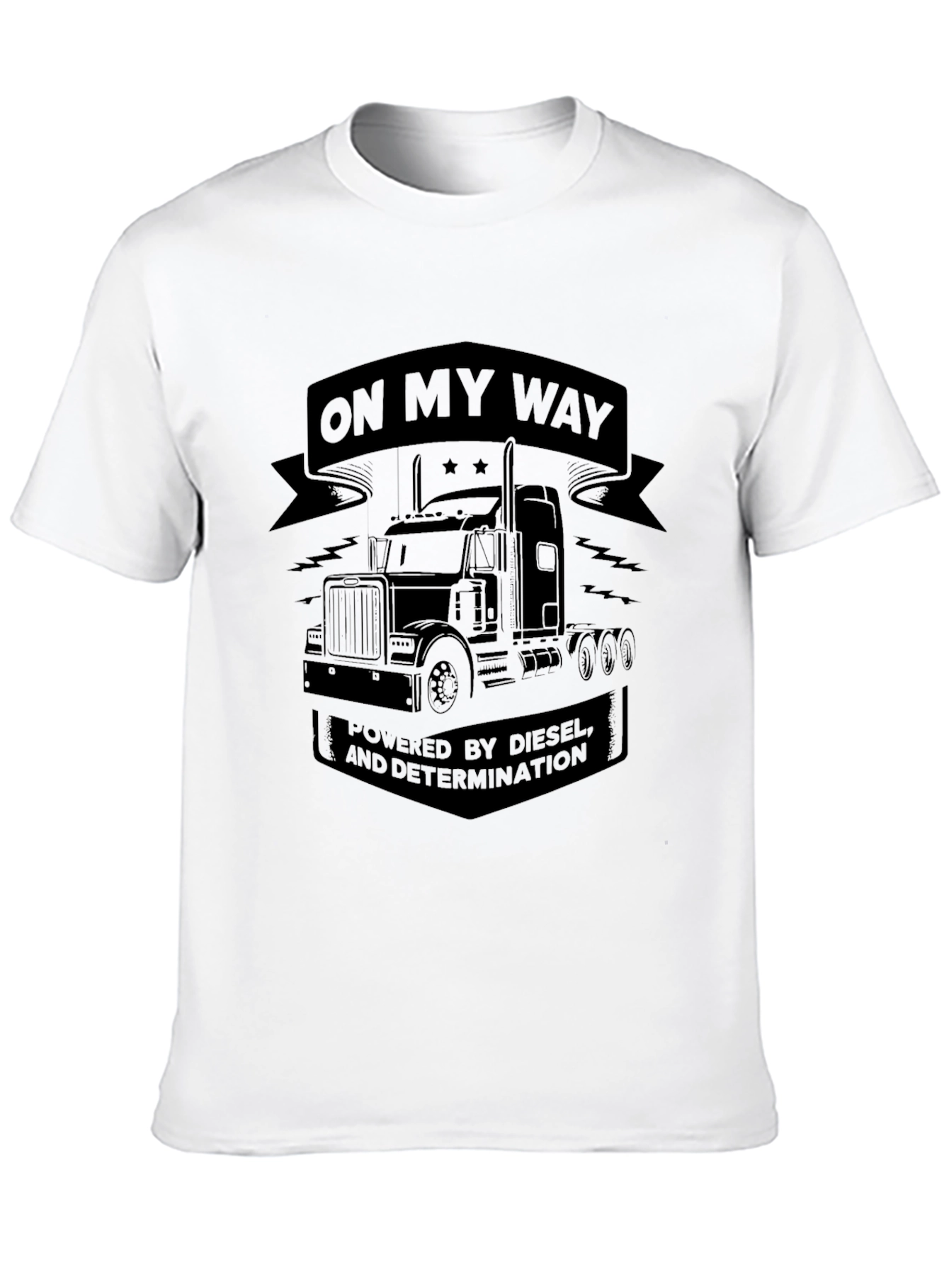 On My Way Diesel Trucker Black T-Shirt