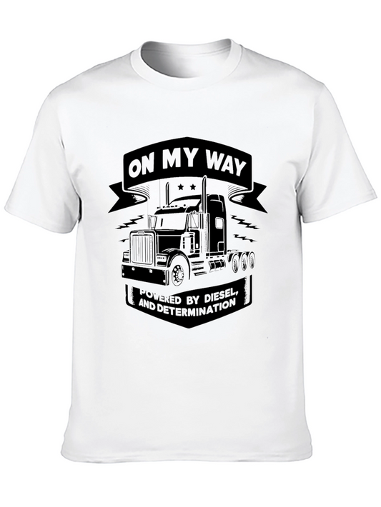 On My Way Diesel Trucker Black T-Shirt