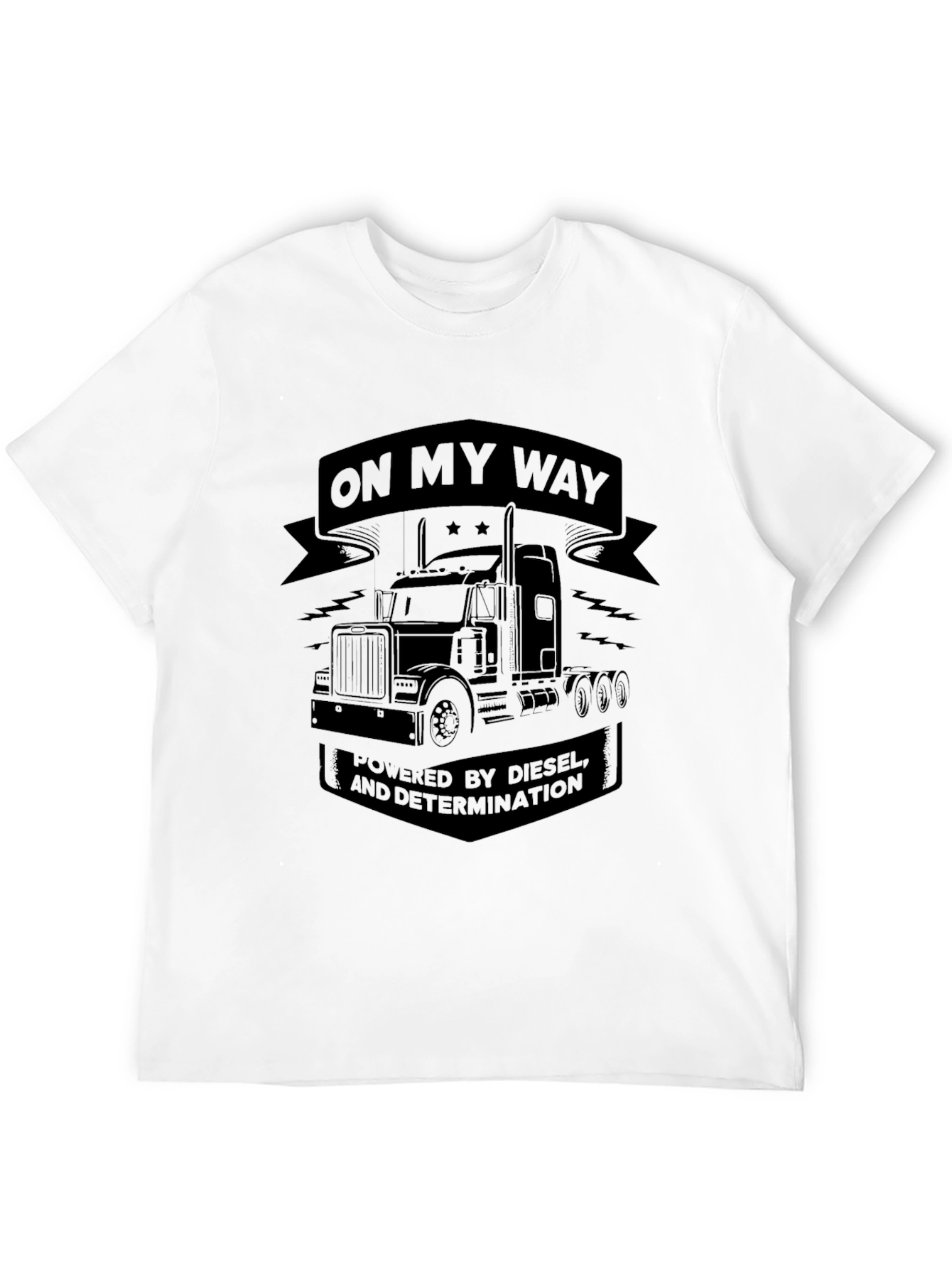 On My Way Diesel Trucker Black T-Shirt