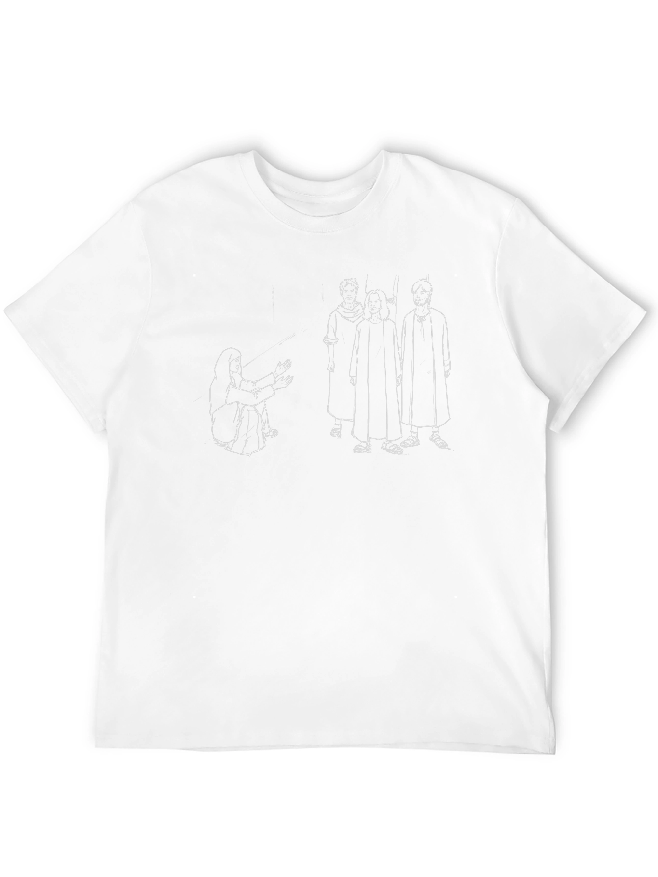 Unique Black T-Shirt with White Sketch Design