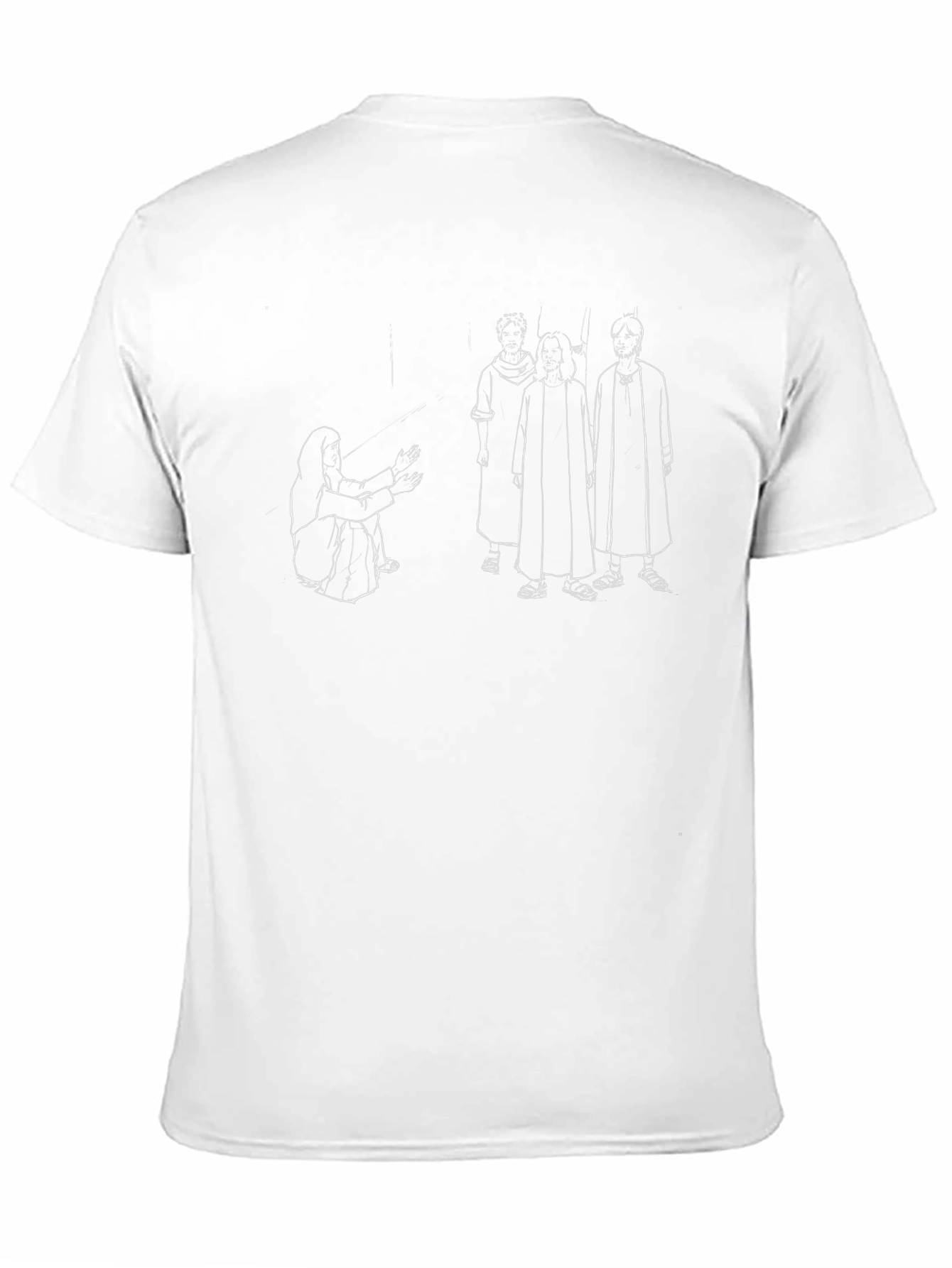 Unique Black T-Shirt with White Sketch Design