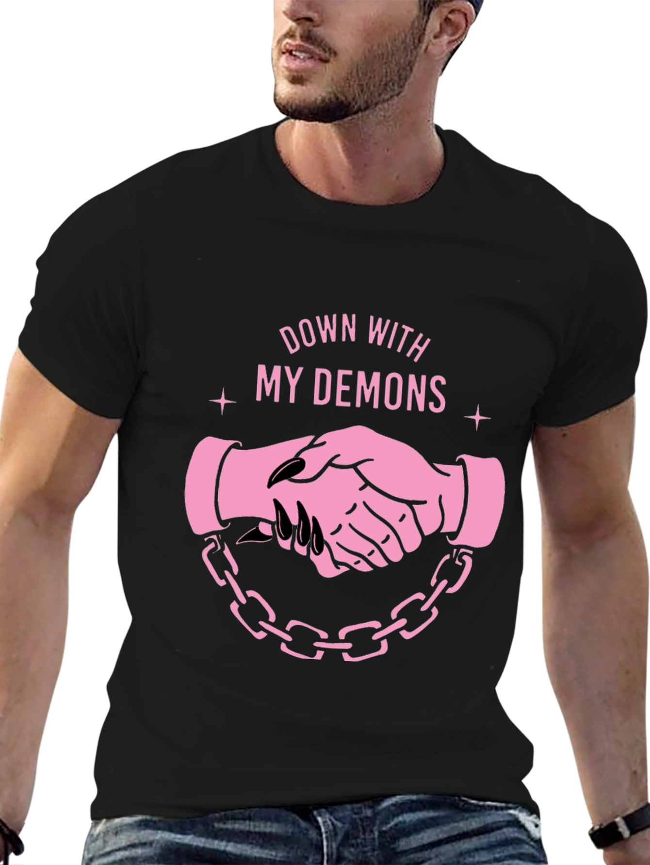 Down With My Demons Graphic Tee - Black