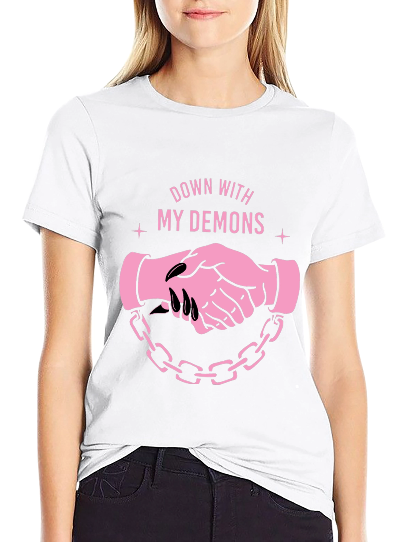 Down With My Demons Graphic Tee - Black