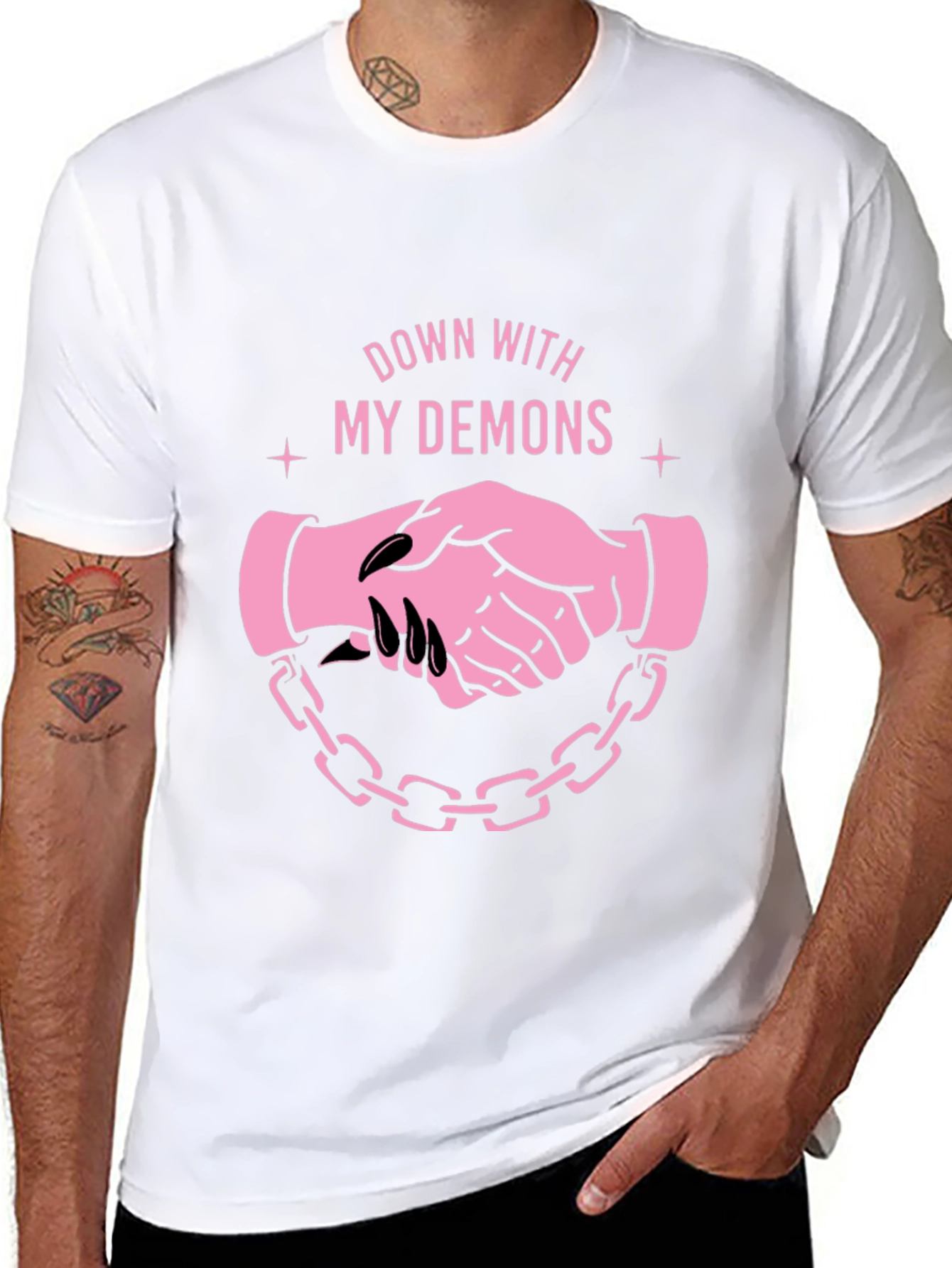 Down With My Demons Graphic Tee - Black