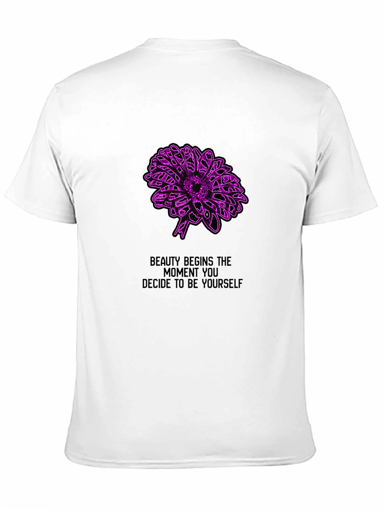 Beauty Begins Tee - Floral Graphic Black T-Shirt