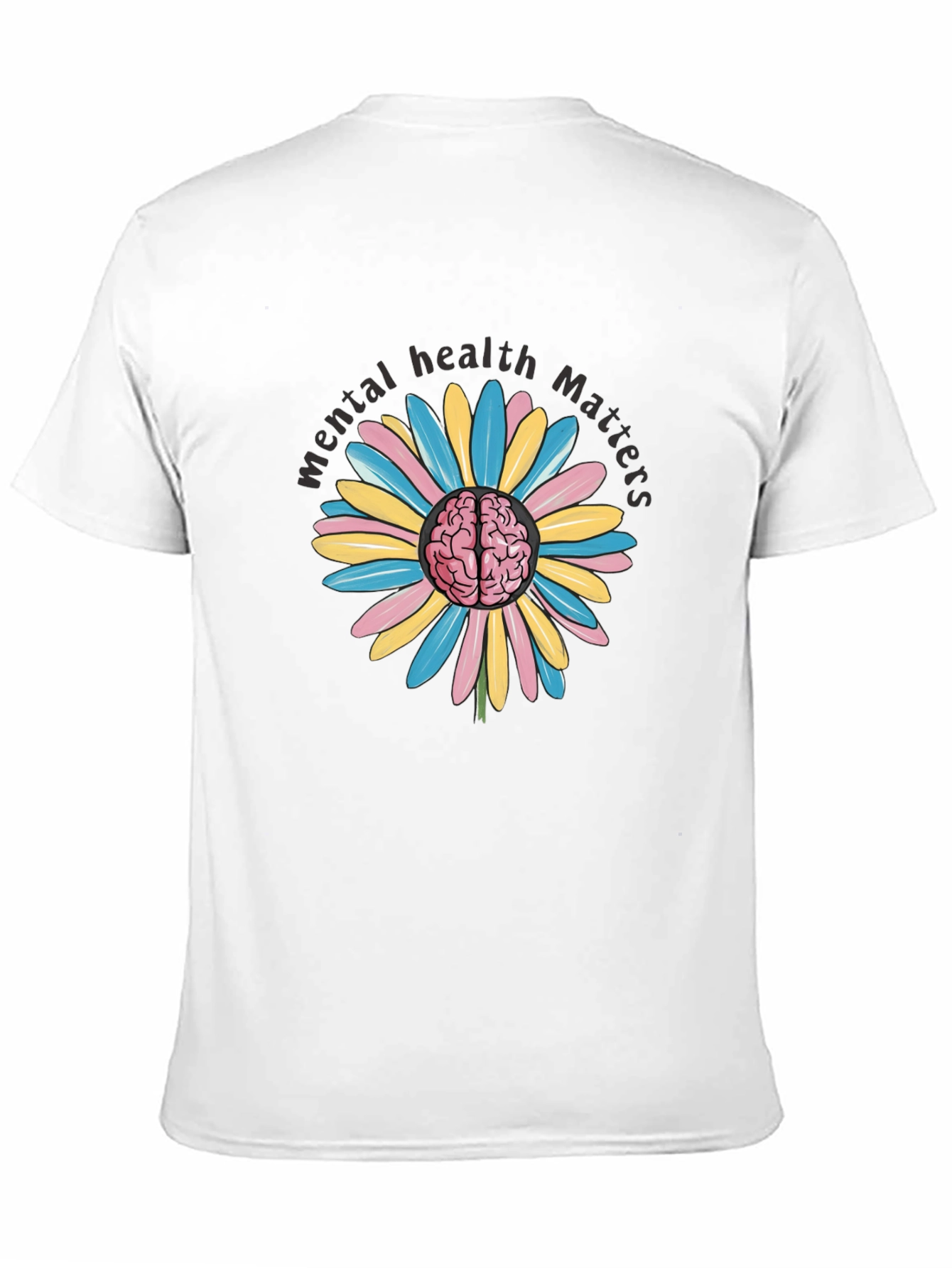 Mental Health Matters Brain Flower Graphic Tee