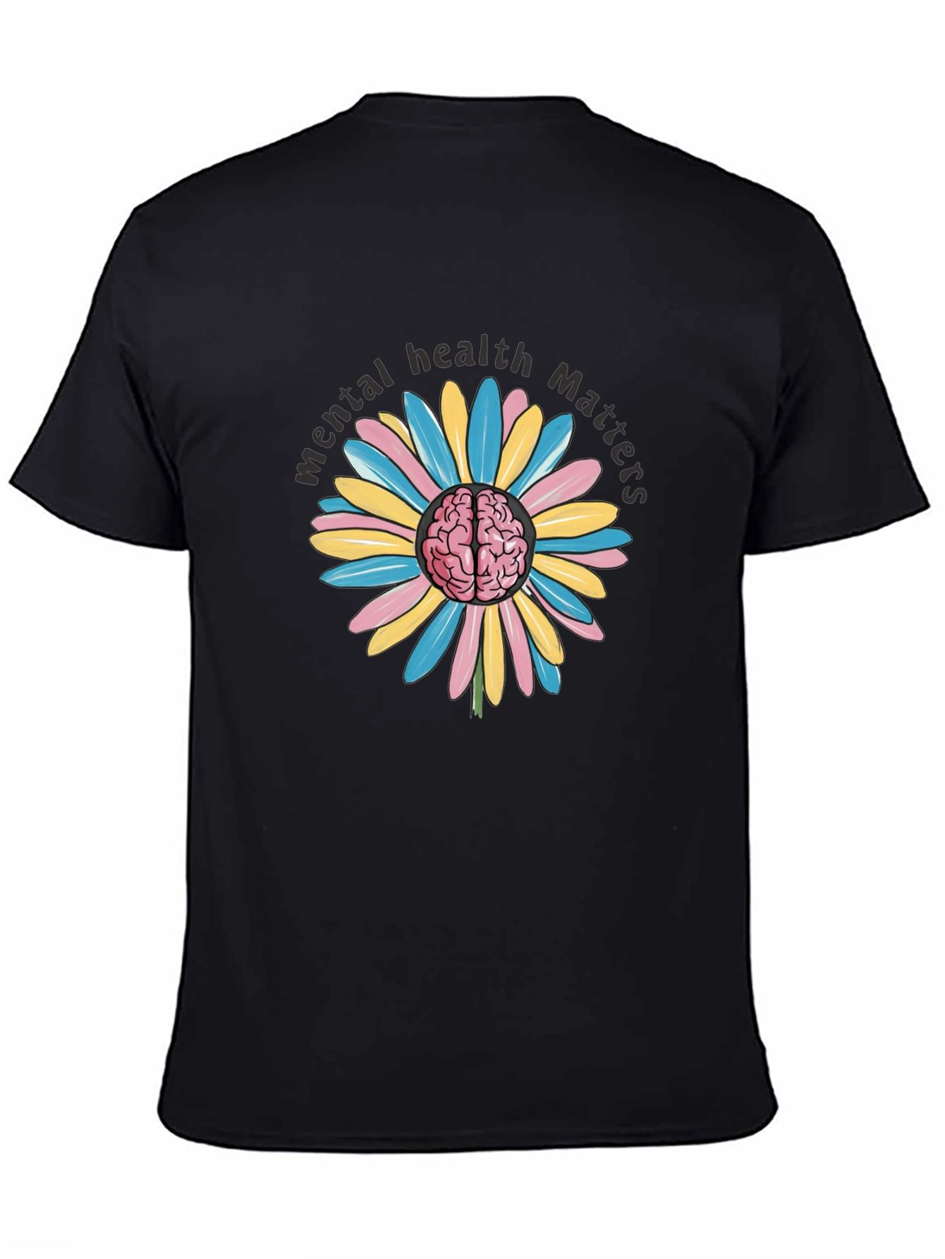 Mental Health Matters Brain Flower Graphic Tee