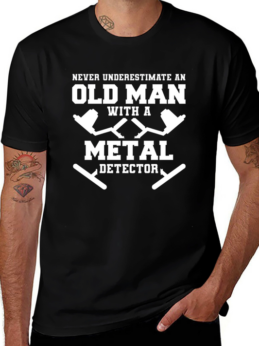 Metal Detector Old Man T-Shirt - Novelty Gift Tee