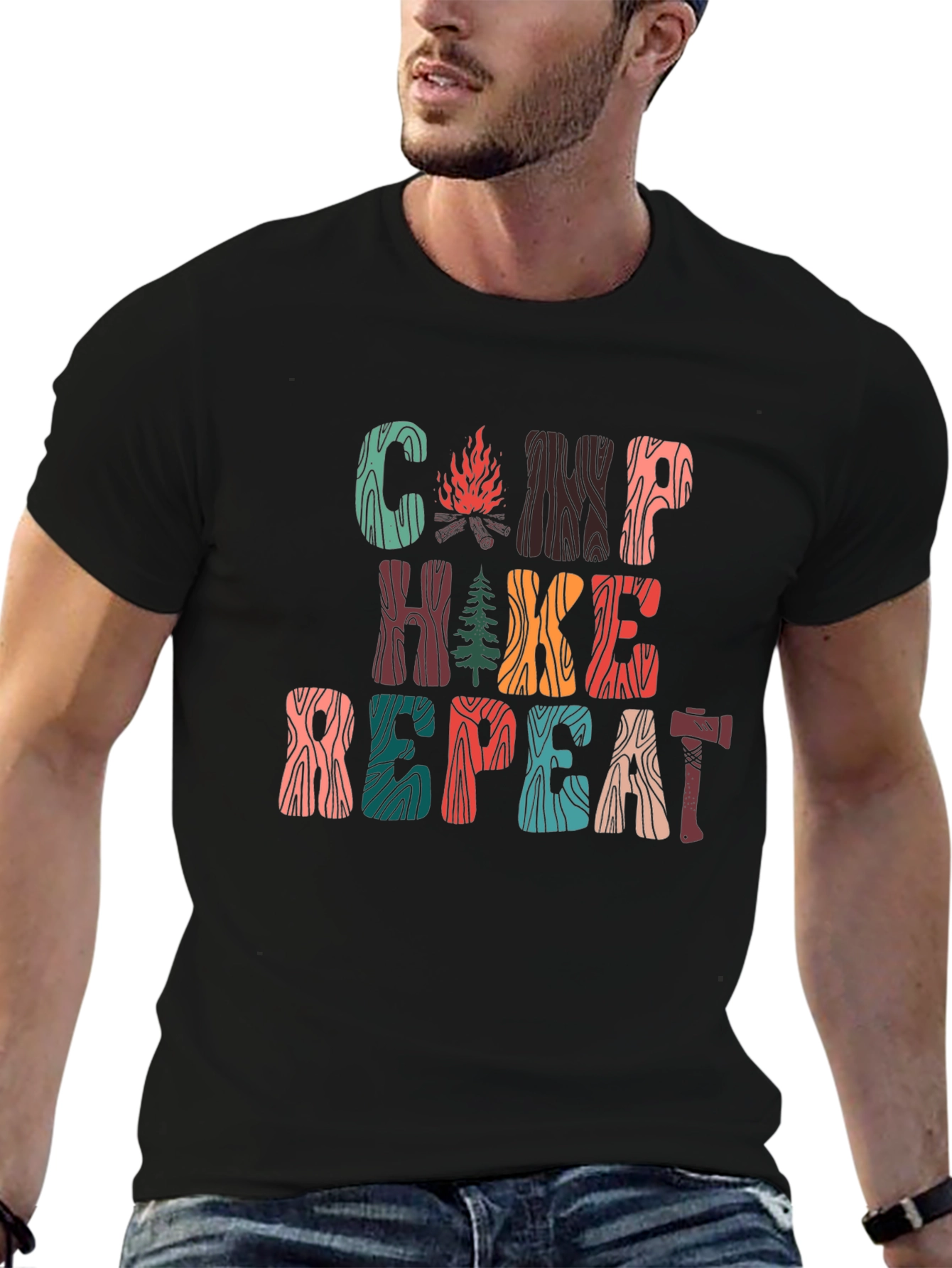 Camp Hike Repeat Graphic T-Shirt - Adventure Ready
