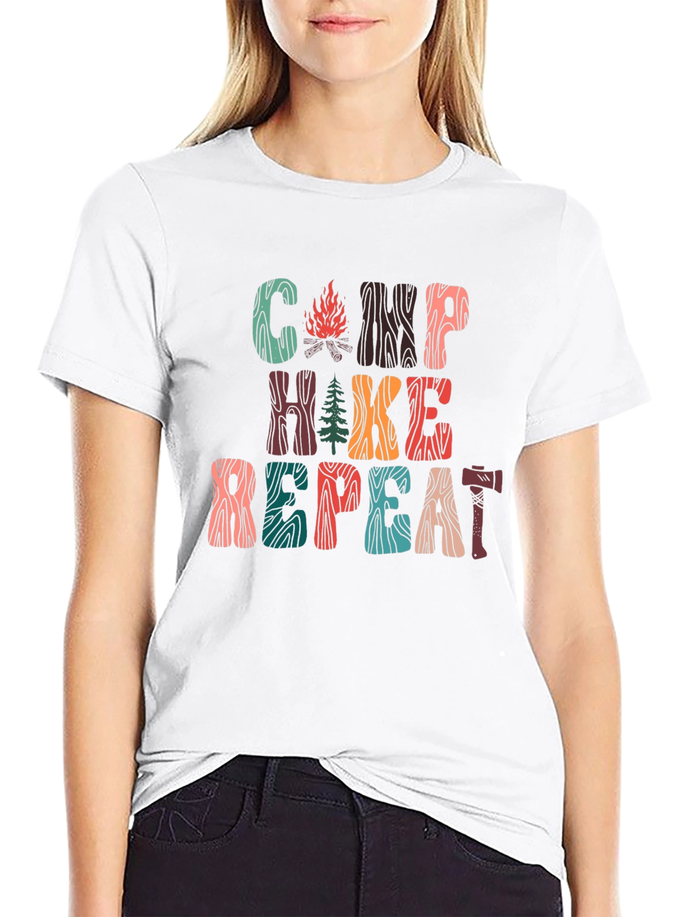 Camp Hike Repeat Graphic T-Shirt - Adventure Ready