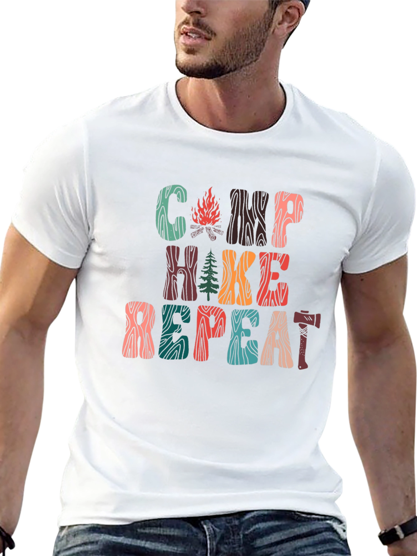 Camp Hike Repeat Graphic T-Shirt - Adventure Ready