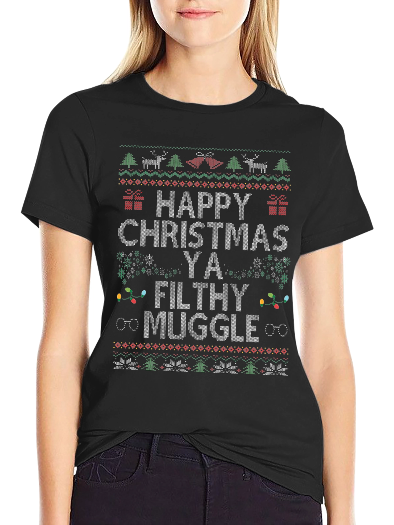 Happy Christmas Ya Filthy Muggle T-Shirt Ugly Xmas Sweater