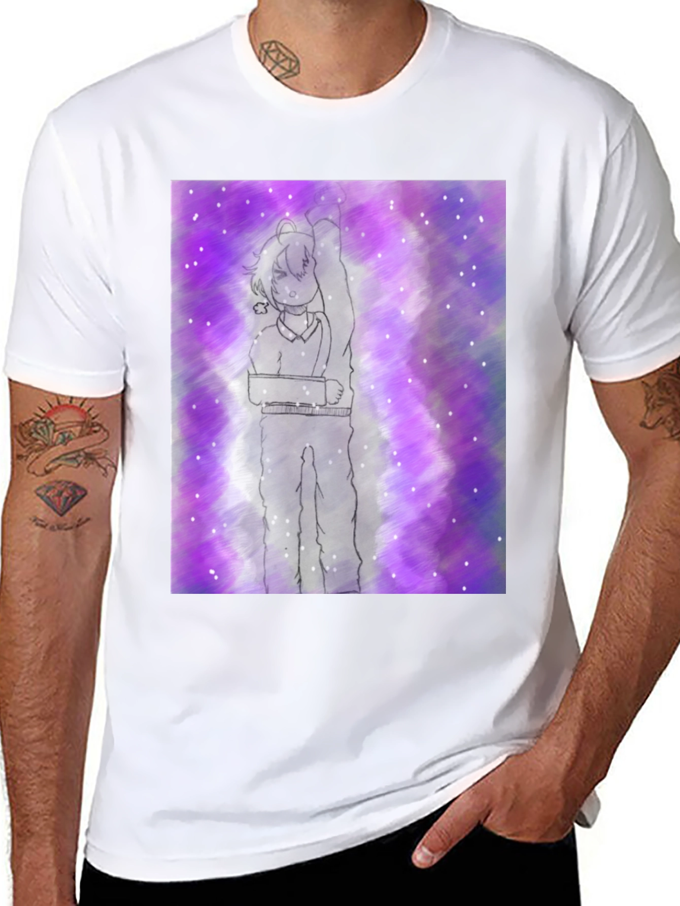Anime Sketch Tee - Cosmic Purple Haze