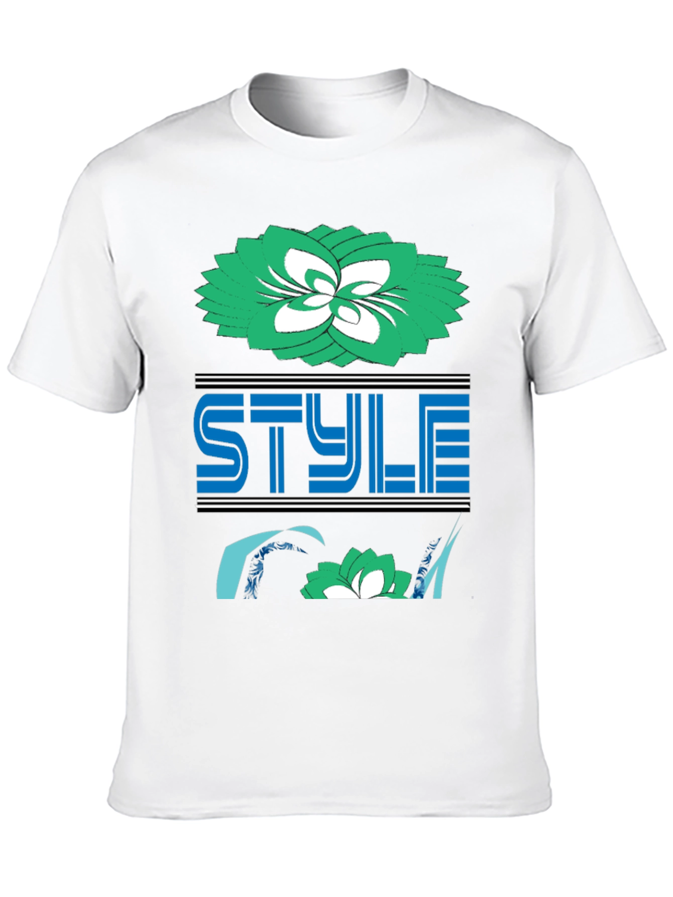 Stylish Black Tee with Floral and Style Design