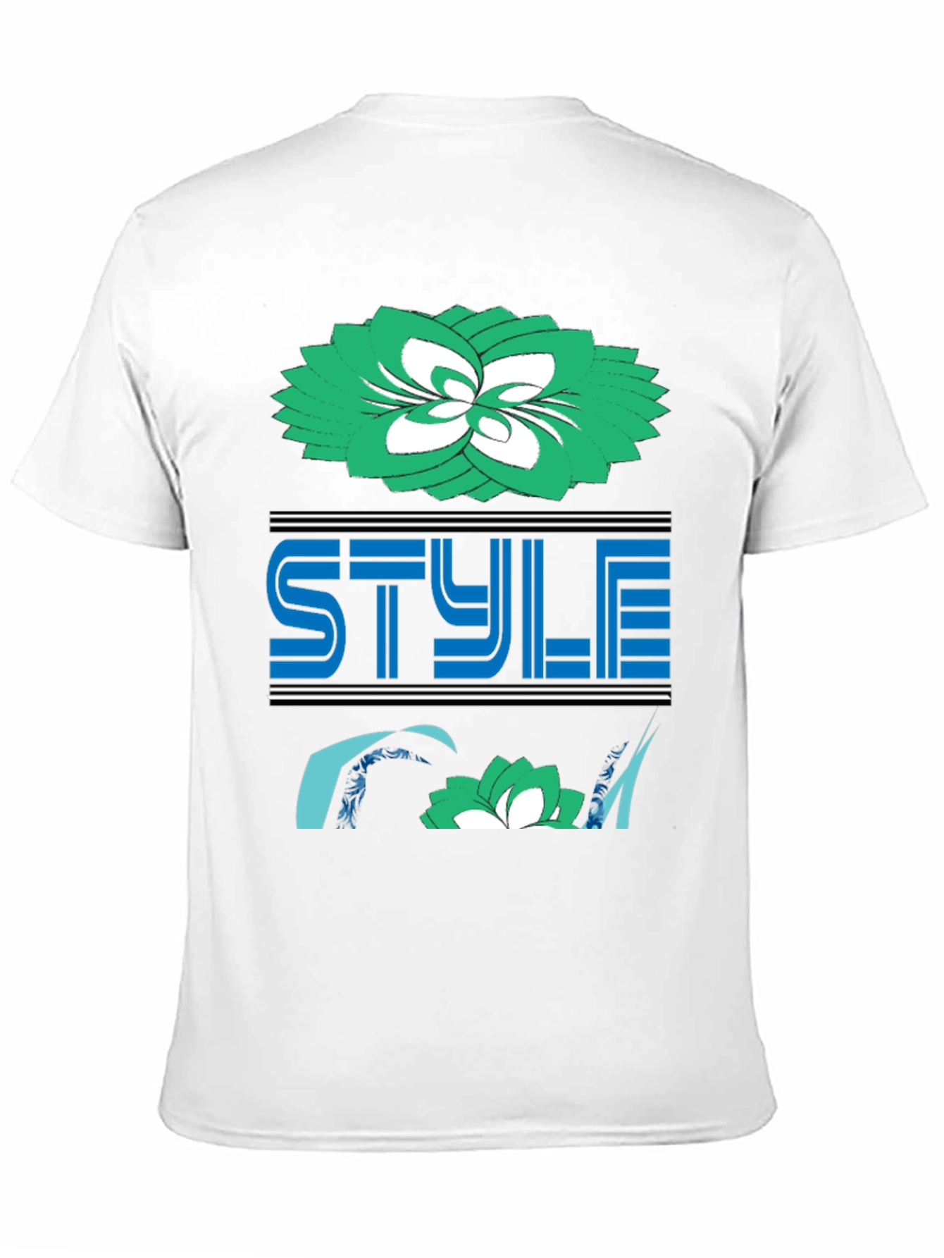 Stylish Black Tee with Floral and Style Design
