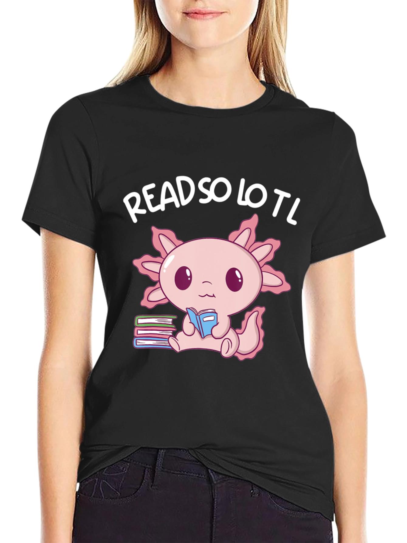 Readsolotl Axolotl Reading Book T-Shirt
