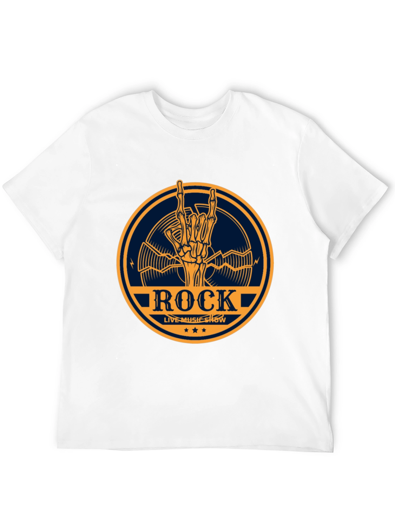 Rock Music Show T-Shirt - Skeleton Hand Design