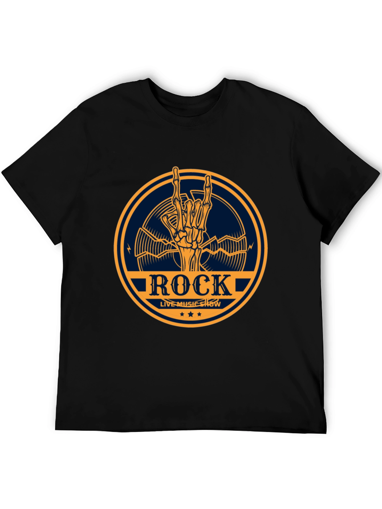 Rock Music Show T-Shirt - Skeleton Hand Design