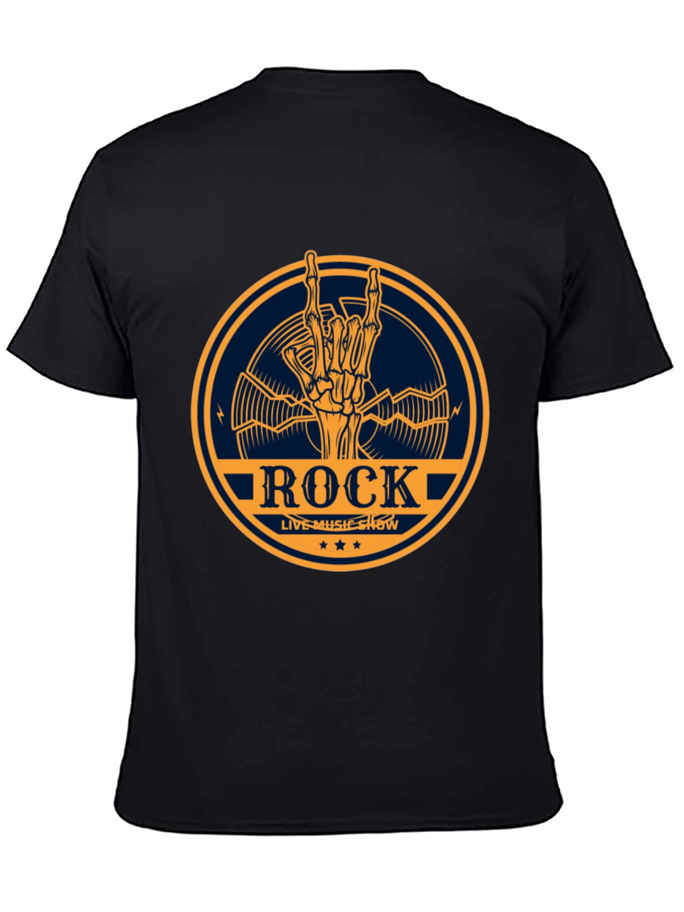 Rock Music Show T-Shirt - Skeleton Hand Design