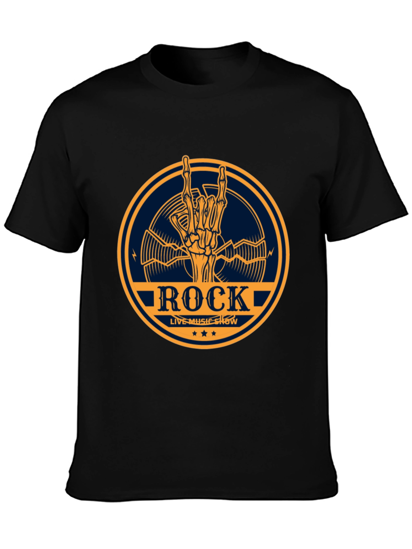 Rock Music Show T-Shirt - Skeleton Hand Design