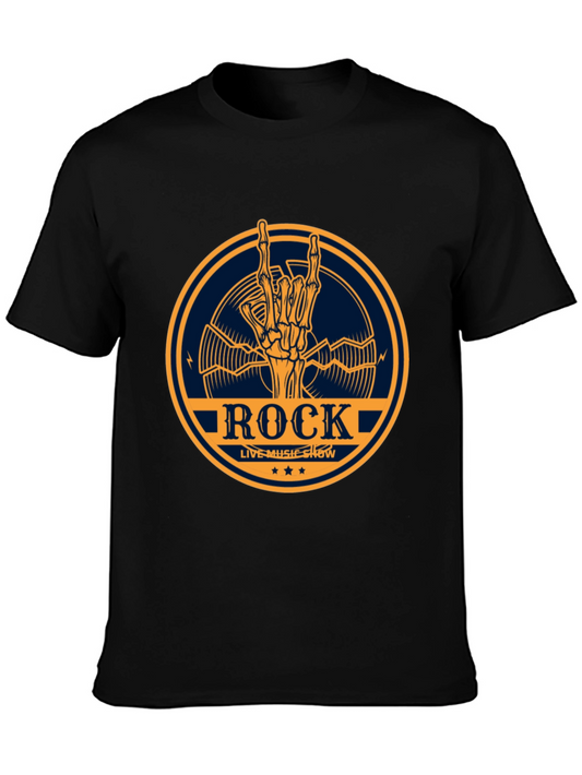 Rock Music Show T-Shirt - Skeleton Hand Design