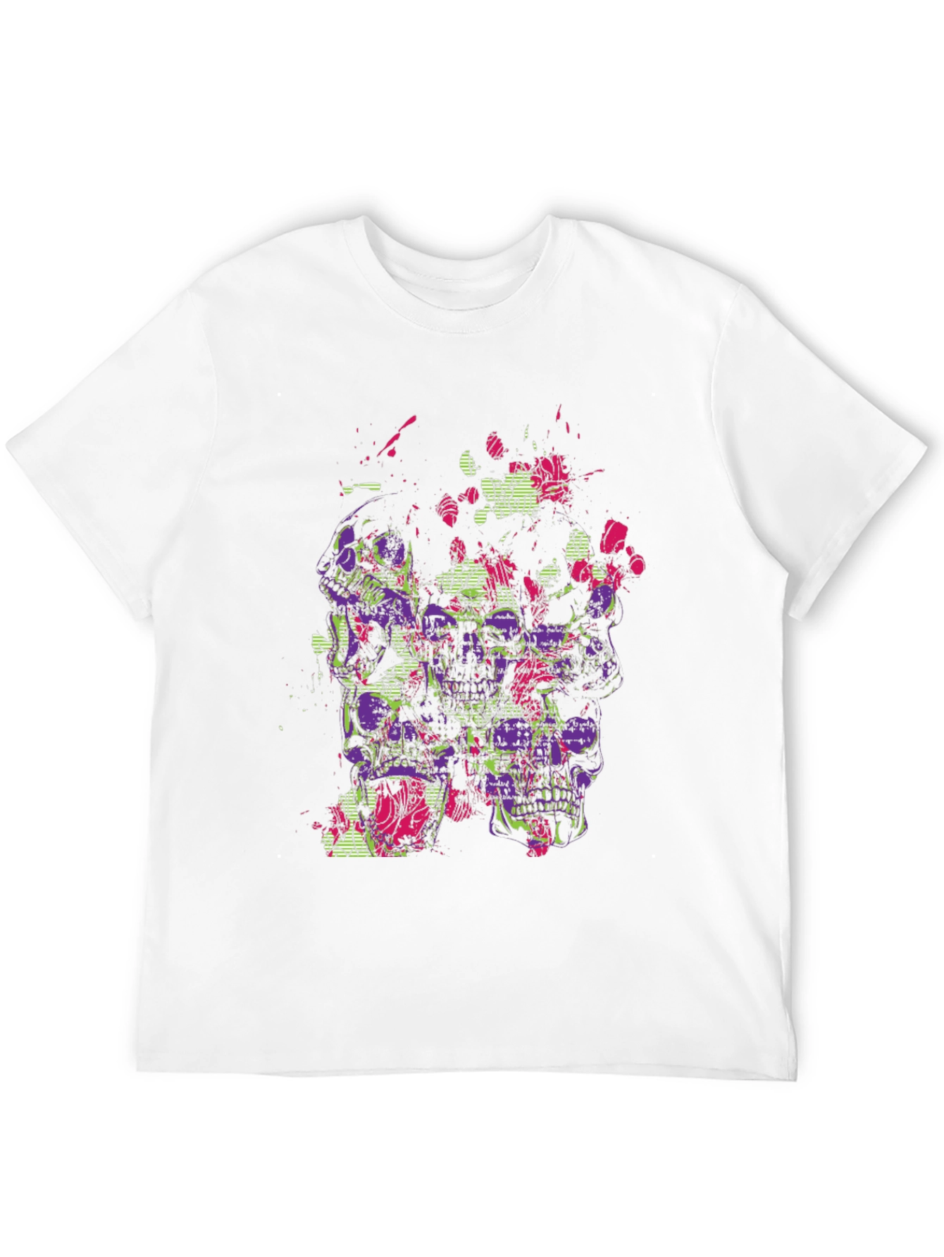 Skull Floral Graphic Mens Black T-Shirt