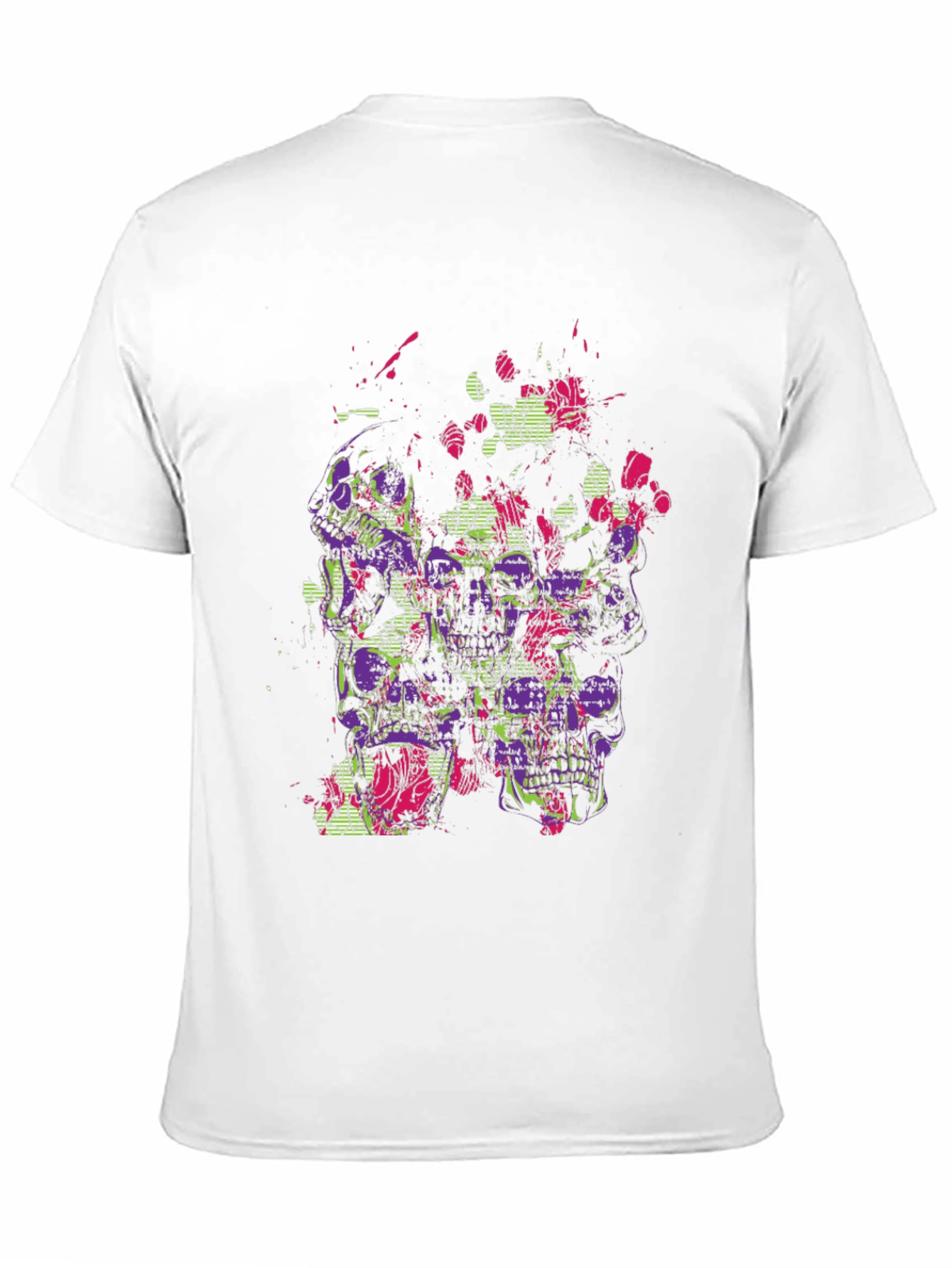 Skull Floral Graphic Mens Black T-Shirt