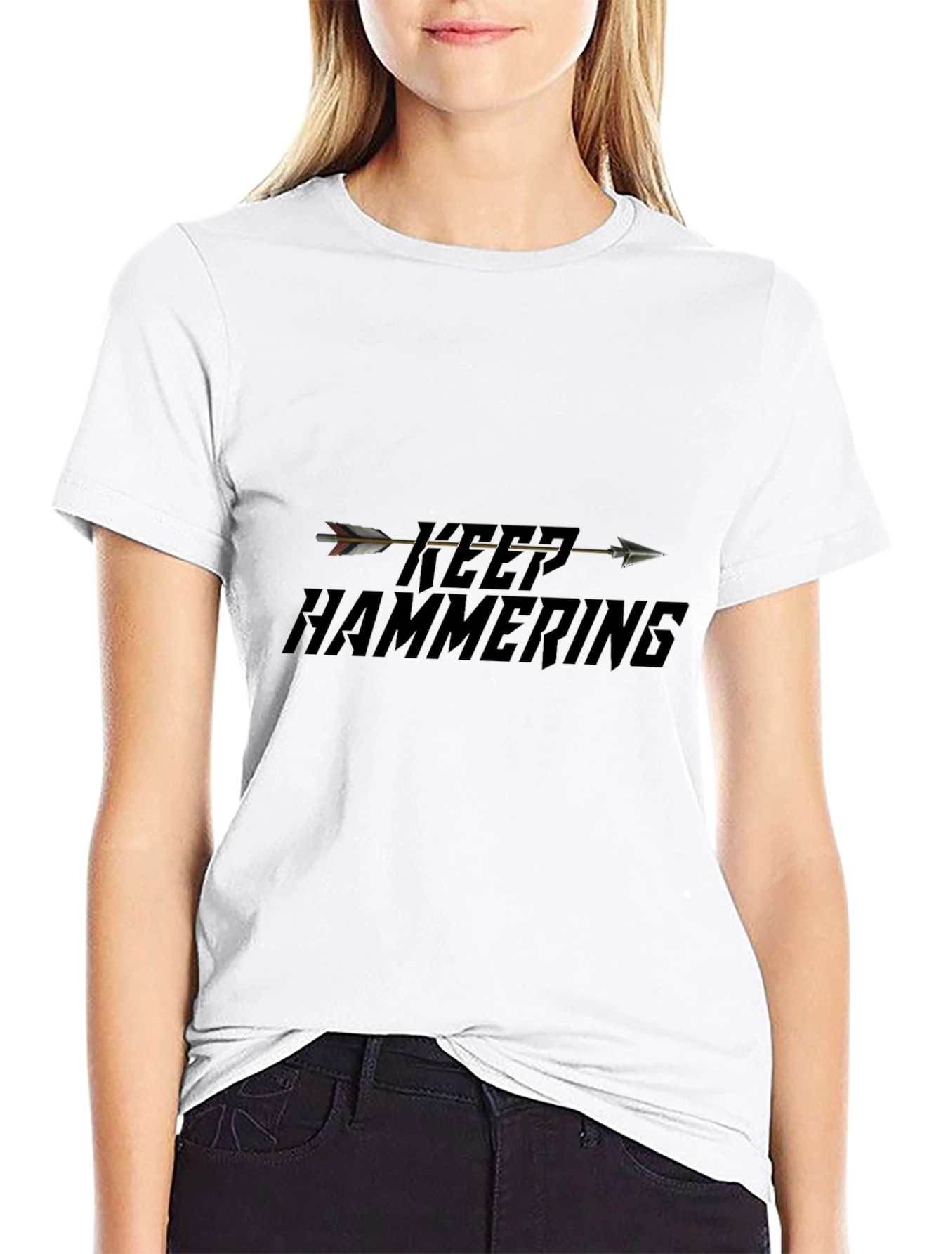 Keep Hammering Arrow T-Shirt - Black