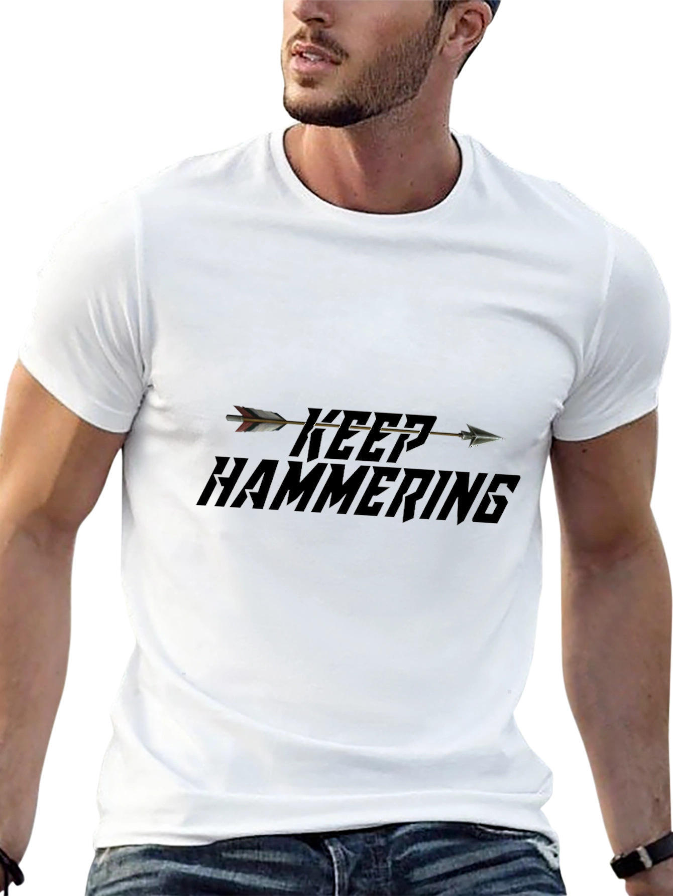 Keep Hammering Arrow T-Shirt - Black